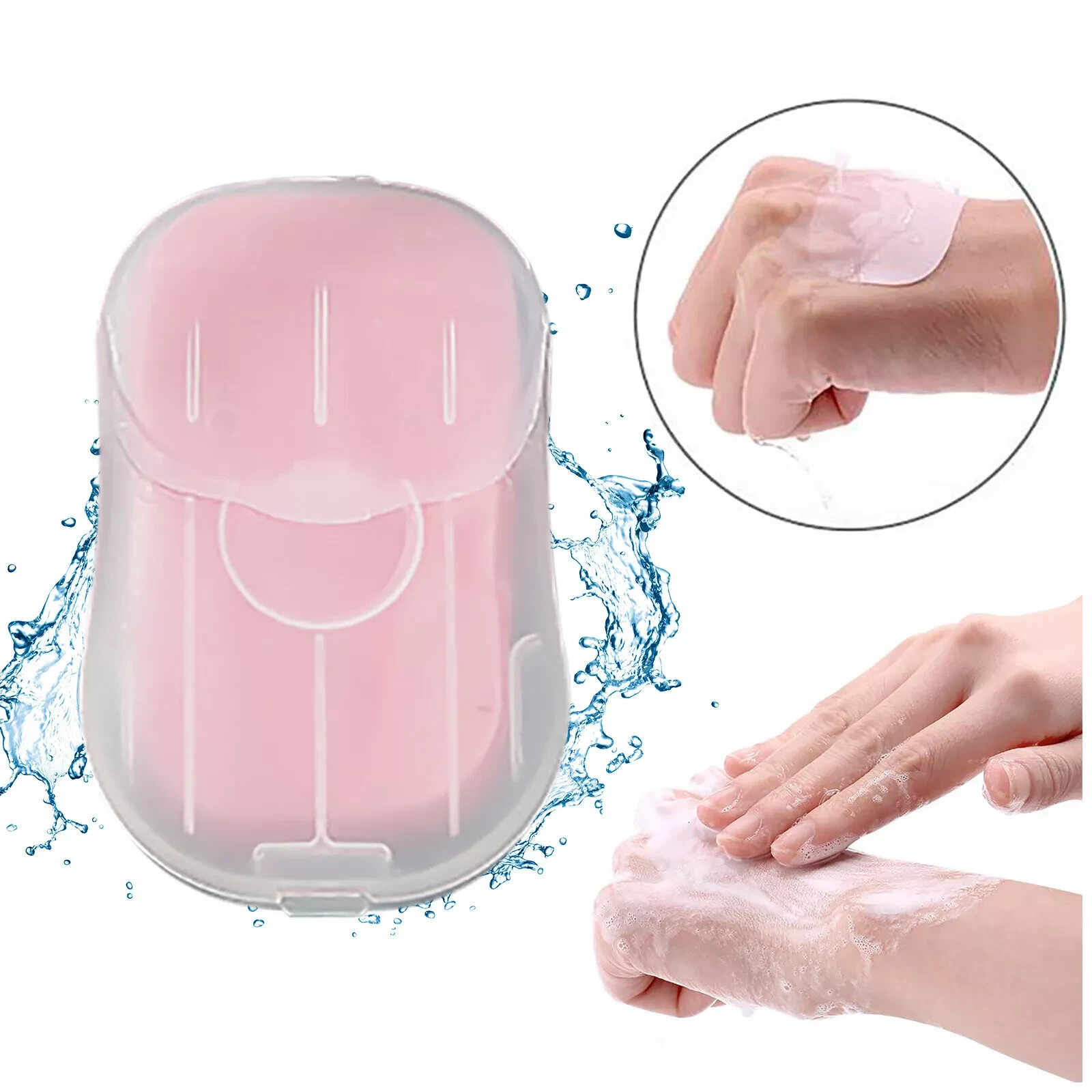 Travel Soap Sheets/Strips/Pads for Washing Hands–50 PCS–Pink-Just Add Water!!