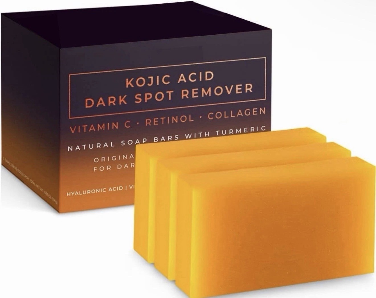 Natural Kojic:Acid Dark Spot Remover Soap Bars with Vitamin C (Pack Of Two)