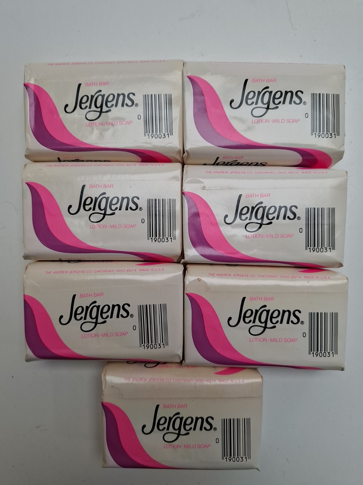 Vintage 1970’s, 1980s Jergens Lotion Mild 4.75oz. Bath Bars Soap 7 Pack