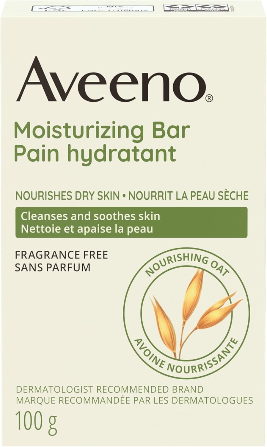 Aveeno Moisturizing Bar Soap, Fragrance Free, 3.5 oz