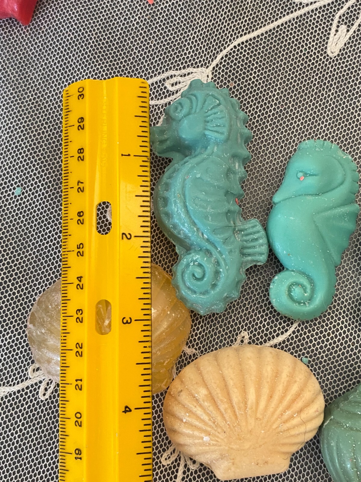 Vintage Lot of 9 Seahorse & Seashells Scented Soaps Decor Display