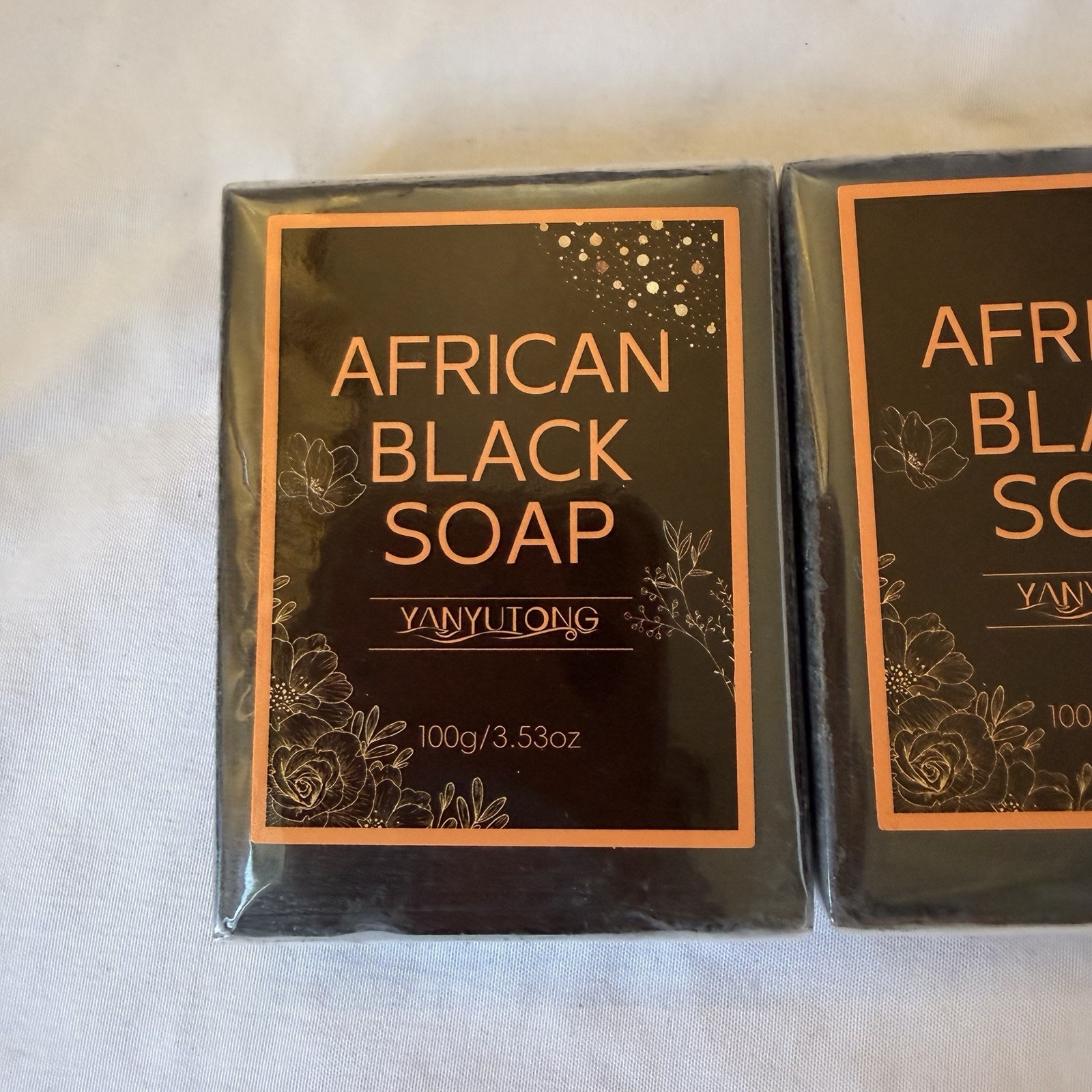 YANYUTONG African Black Soap 100g Bars Shea Butter Skin Cleanser Lot of 3