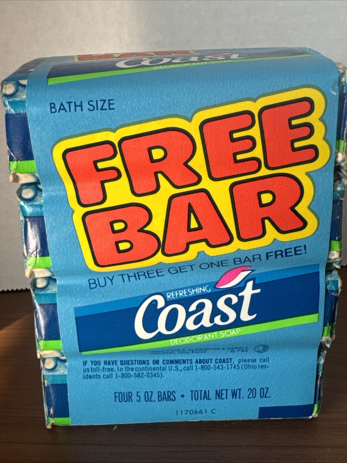 Vintage COAST Deodorant Bar Soap (4) Bars – 5oz Each NOS Sealed Proctor & Gamble