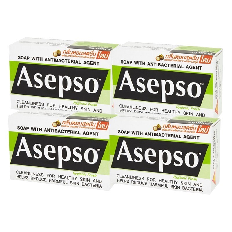 Soap Asepso Hygienic Fresh Bar Agent Antibacterial 80g Skin Healthy Body Wash x4