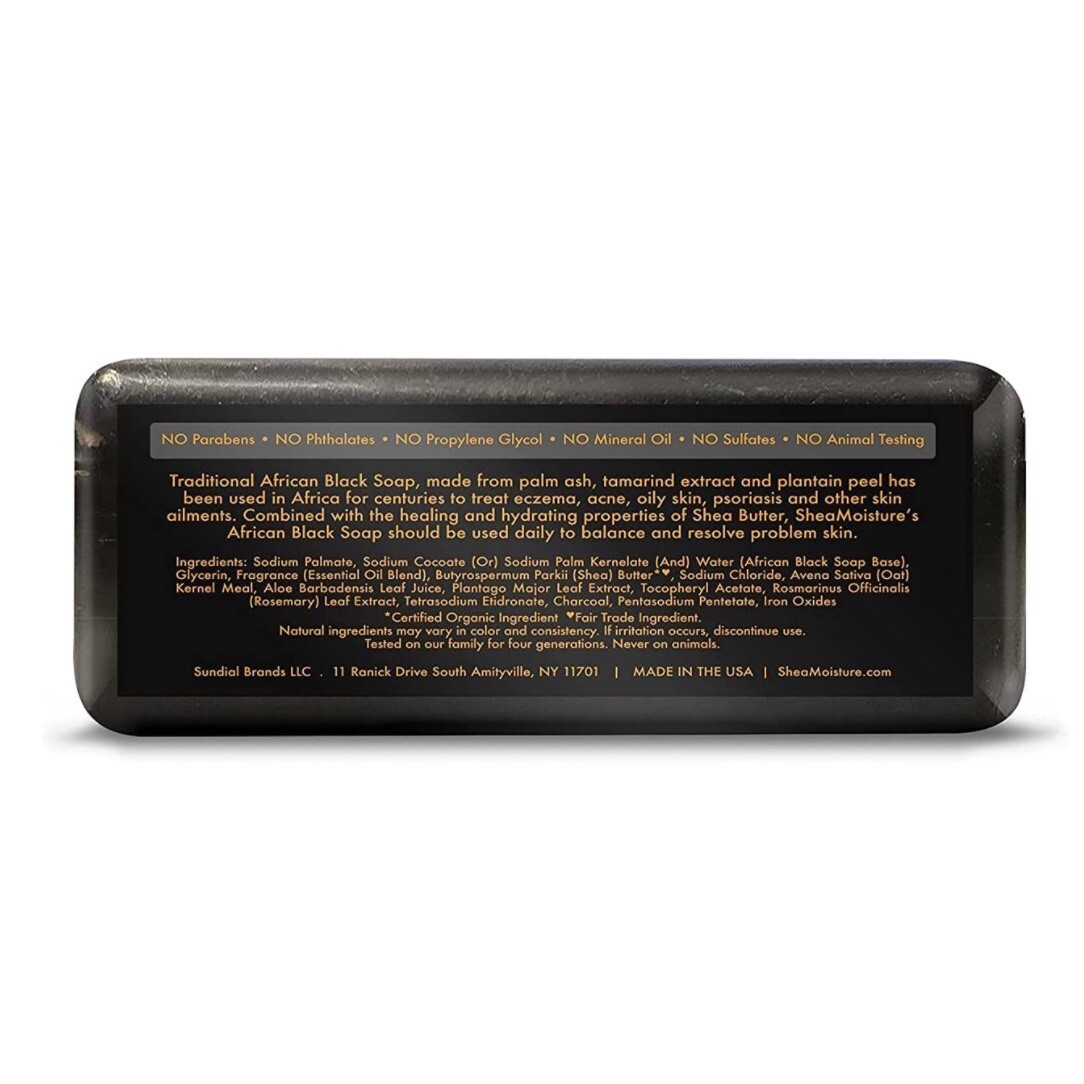 New Shea Moisture African Black Soap Bar Acne Prone & Troubled Skin 2pk