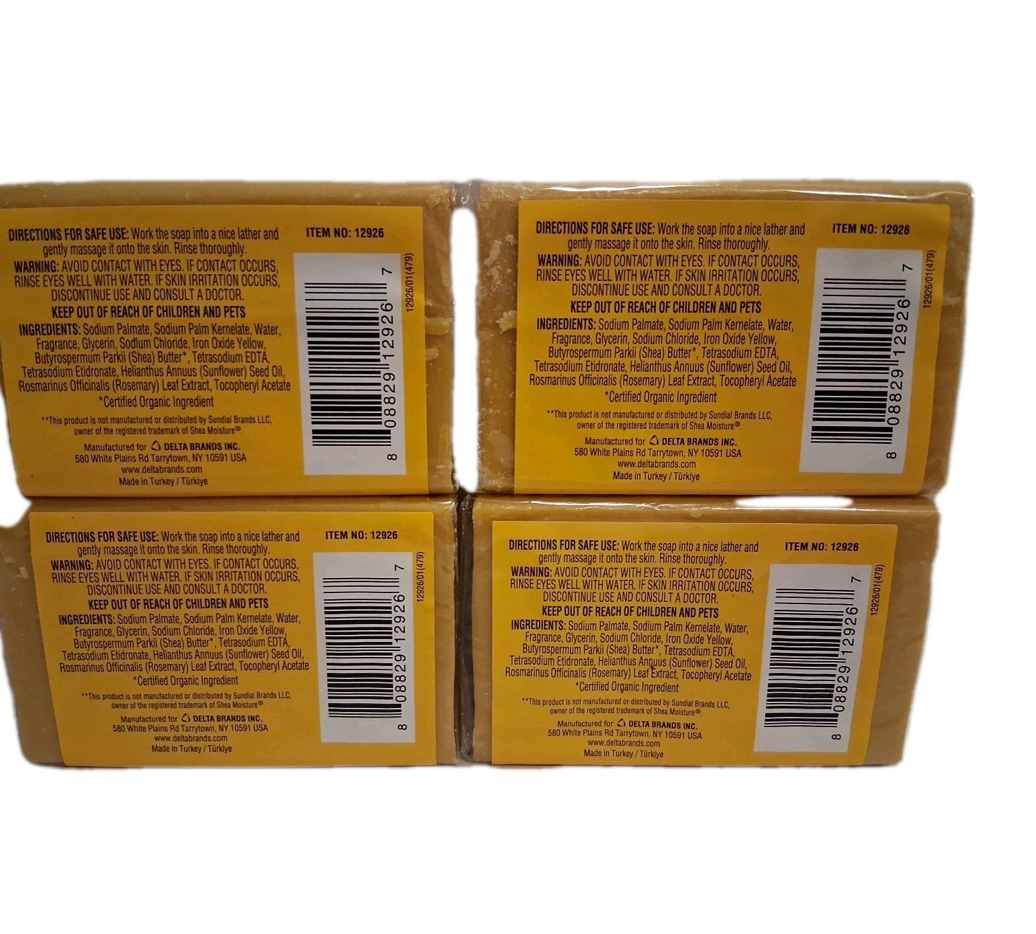 Personal Care Raw Shea Butter Soap, Rosemary Extract, Moisturizing 4 oz, 4pk