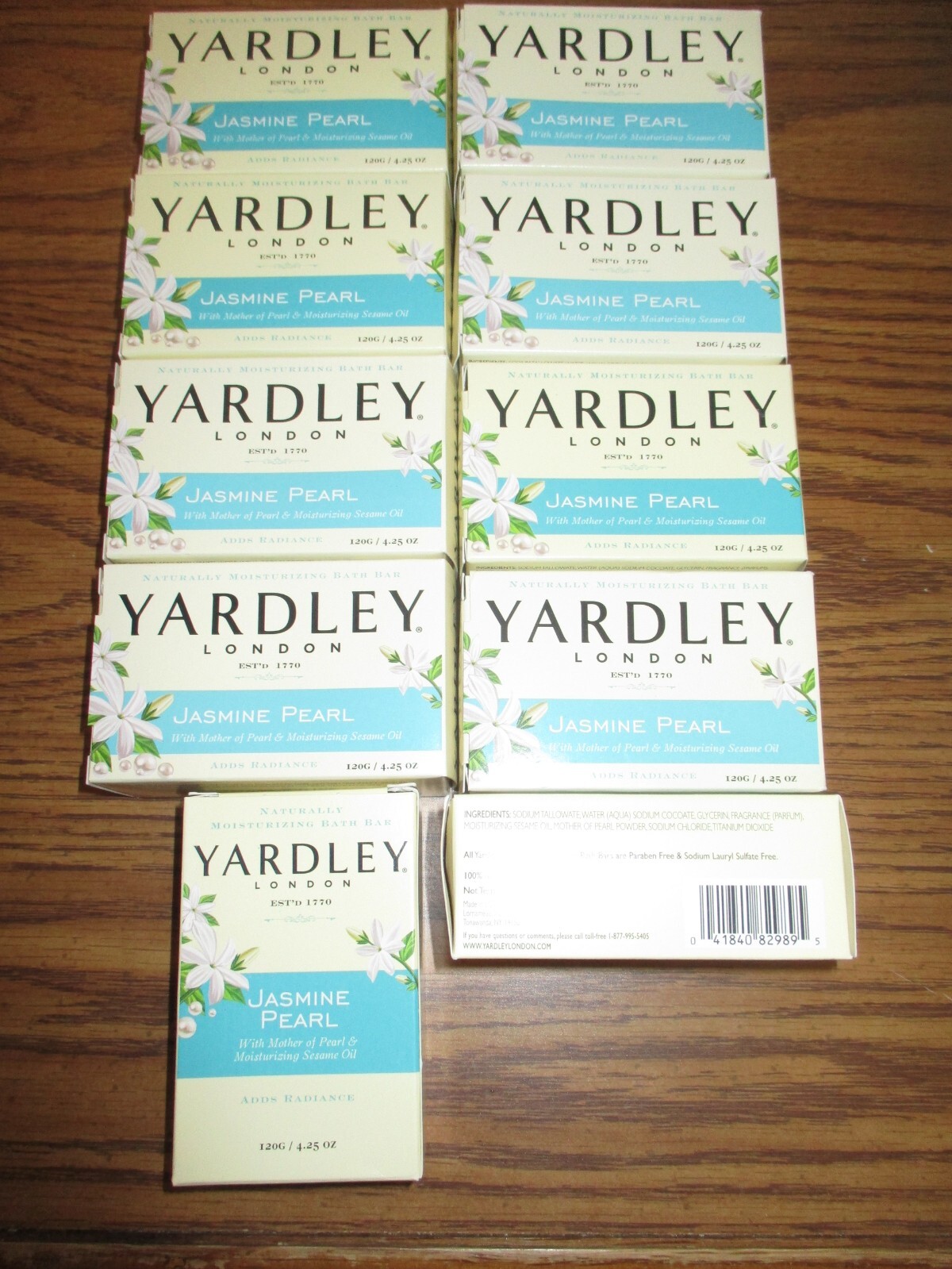 lot of 10 Yardley London Jasmine Pearl w Moisturizing Sesame Oil Bar Soap 4.25oz