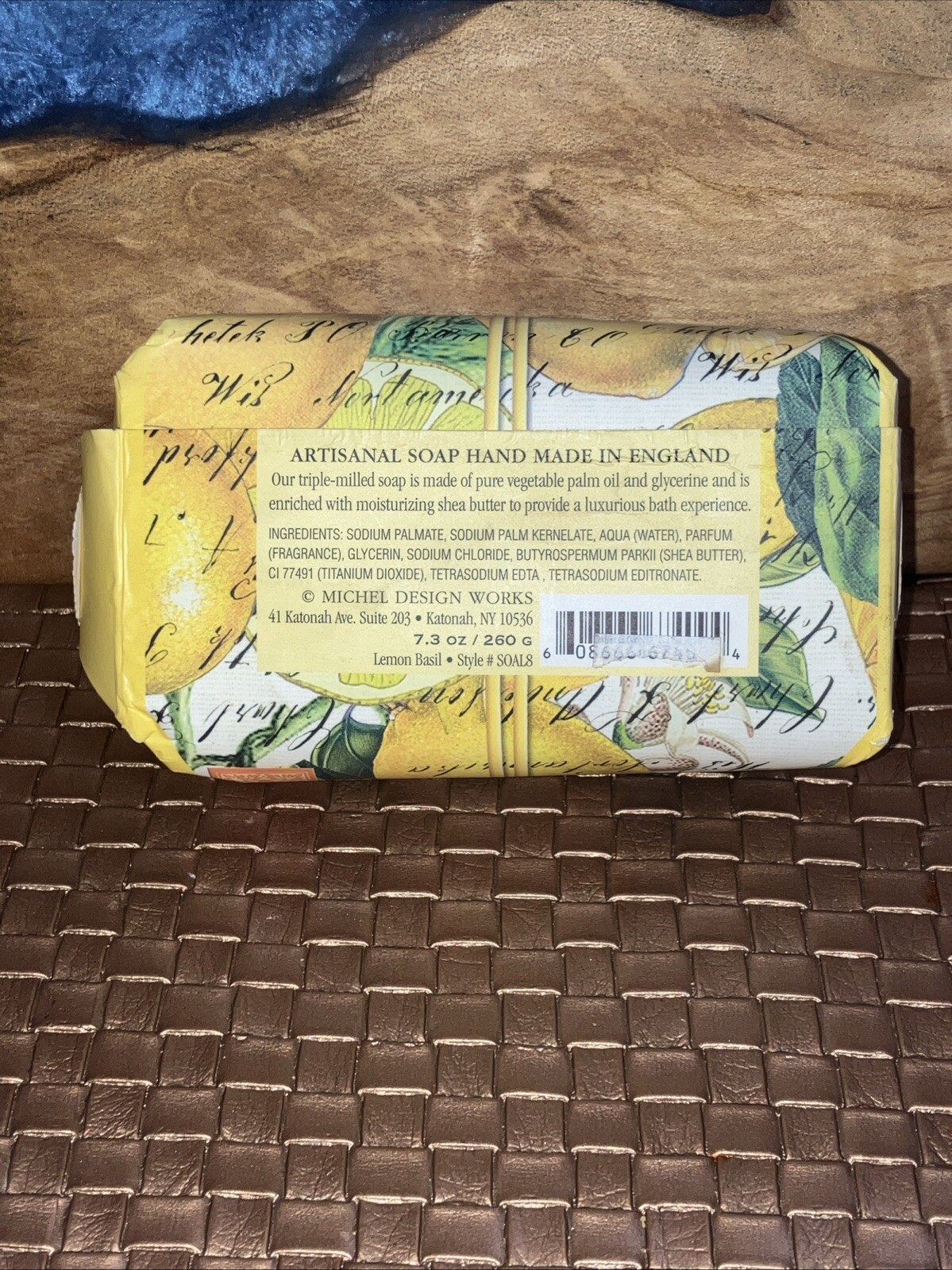 Michel Design Works ~ Lemon Basil ~ Large Bath Bar Soap 7.3 oz.
