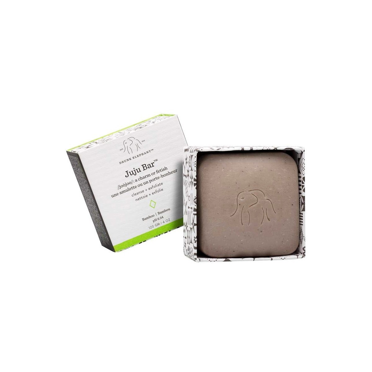 Drunk Elephant Juju Bar Bamboo Thermal Mud Facial Cleansing Soap – 113 g