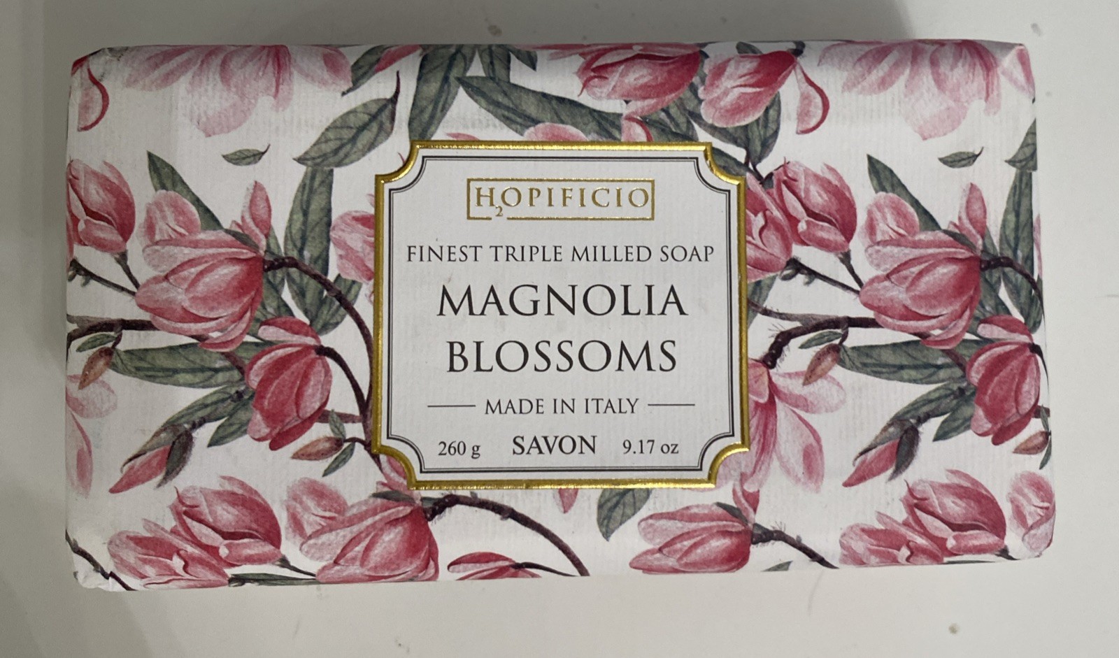 H2opificio Finest Triple Milled Bar Soap 9.17 oz Magnolia Blossoms Made In Italy