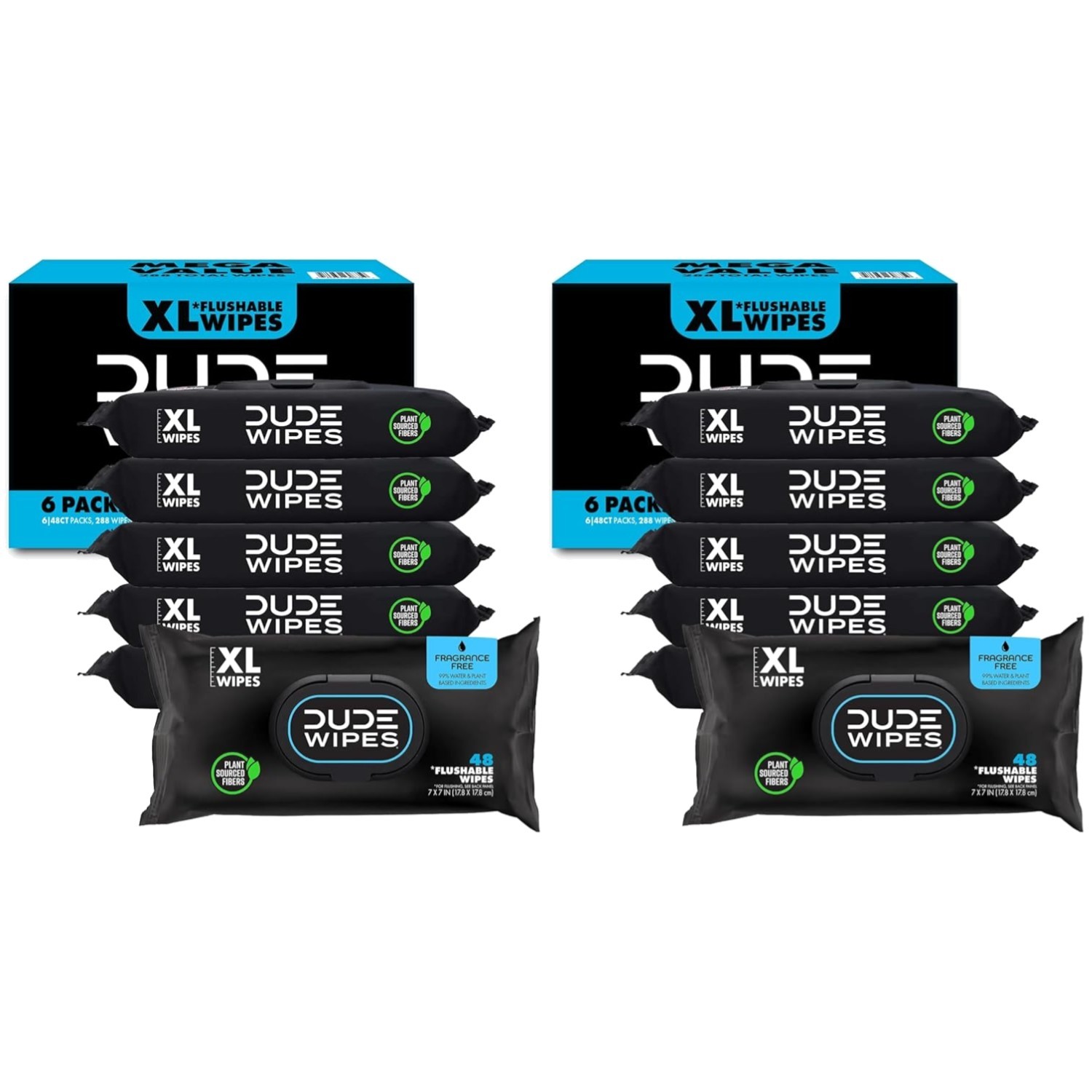 Hypoallergenic Flushable Wipes – 576 Ct Total, Plant Based