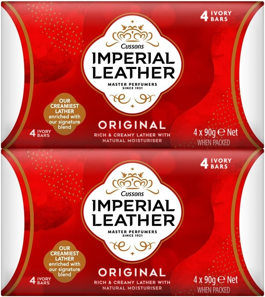 Imperial Leather Bar Soap (90g) Original Classic Cleansing Bar, Pack of 8