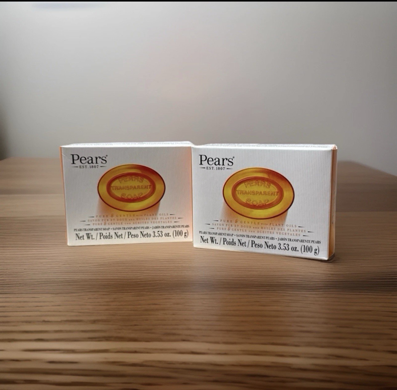 Pears Transparent Soap 2 Pack 3.53oz Pure Gentle Bath Bar 100g NEW