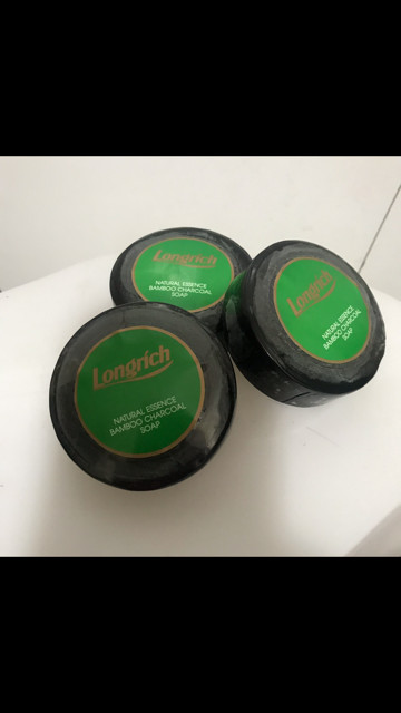Longrich Bamboo Charcoal Brightening Black Soap 1 Bar/2 Bars/3 Bars, Acne Cure