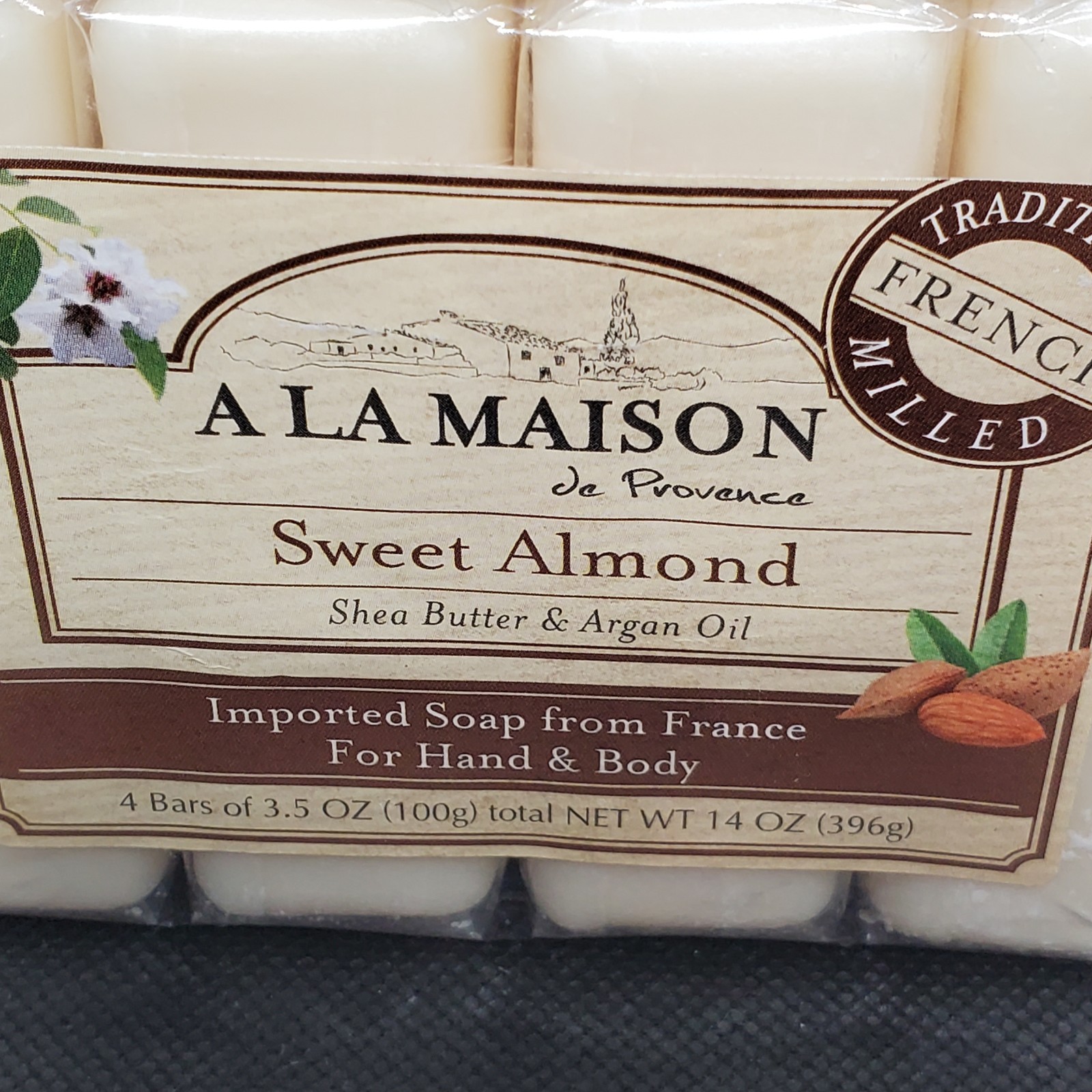 Hand & Body Bar Soap, Sweet Almond, 4 Bars, 3.5 oz (100 g) Each