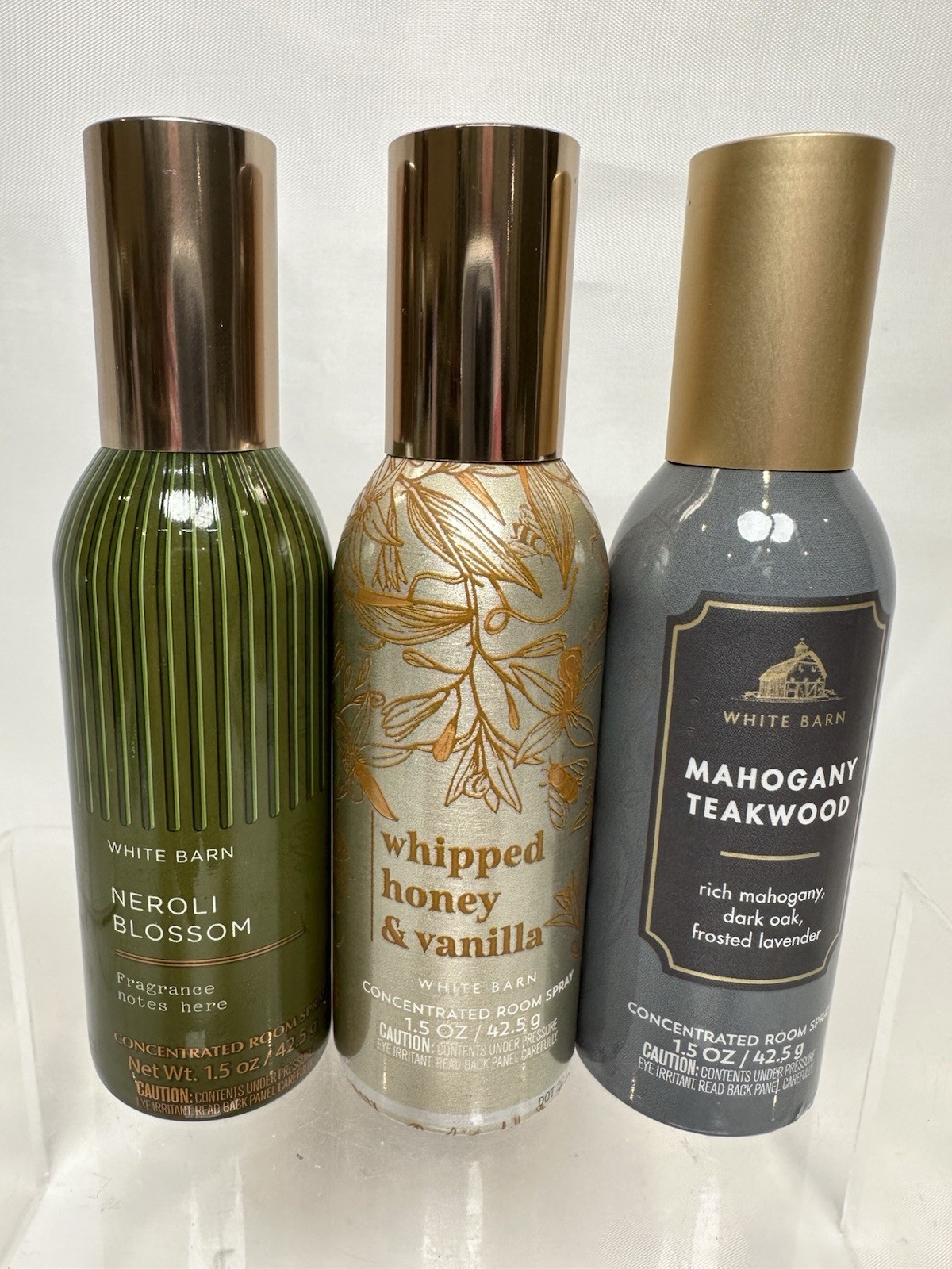 White Barn Room Spray Set of 3 Mahogany Teakwood Neroli Blossom Vanilla NEW