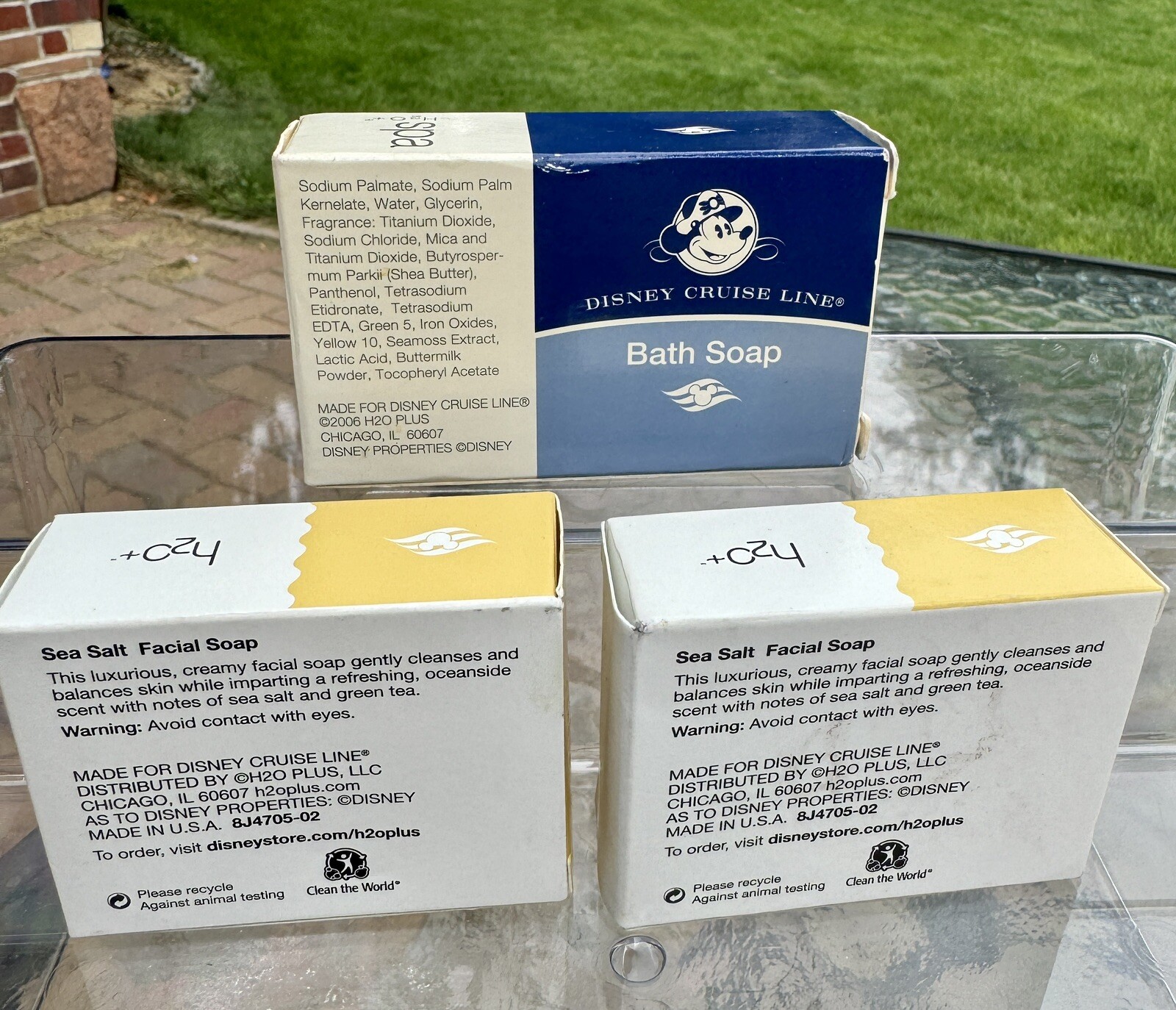 Disney Cruise Line H20 + Spa Sea Salt Facial soap and Bath soap lot new NIB