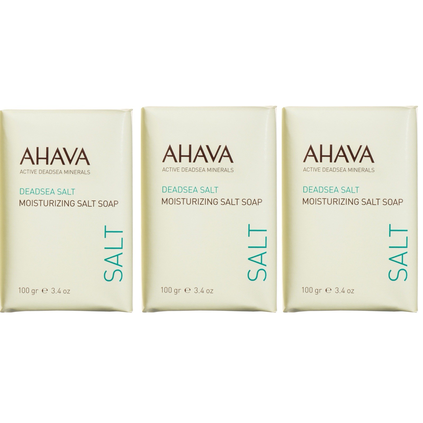 Lot of 3 Ahava Dead Sea Salt Moisturizing Salt Soap 3.4 Oz