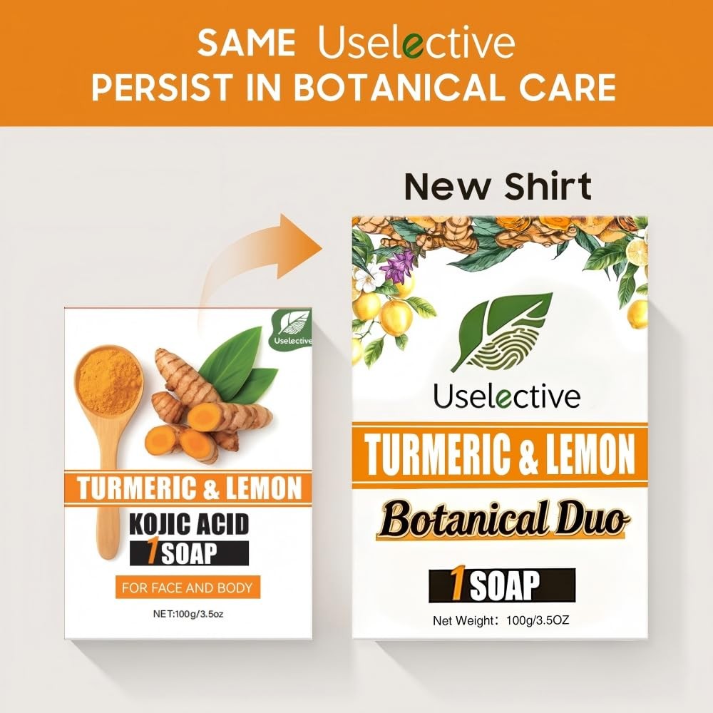 Lemon & Turmeric Soap Bar for Dark Spots, Powered by Kojic Acid & Vitamin C -…