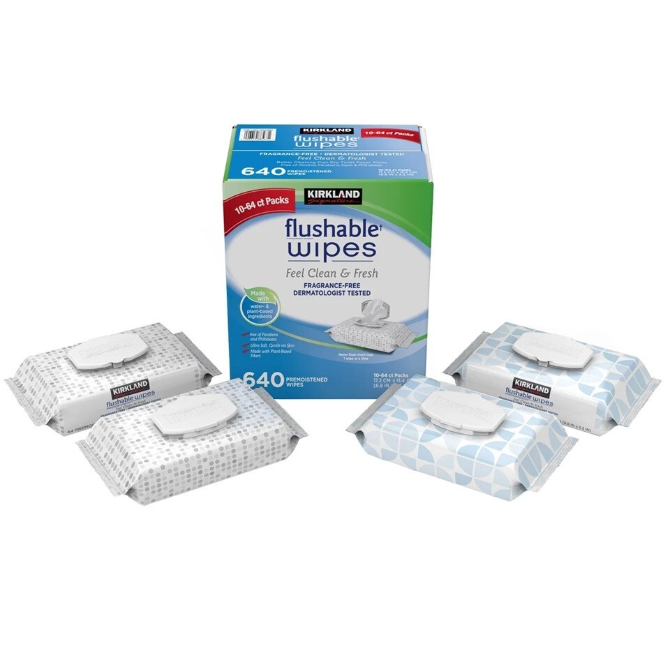 Kirkland Signature Moist Flushable Wipes, 632 Wipes