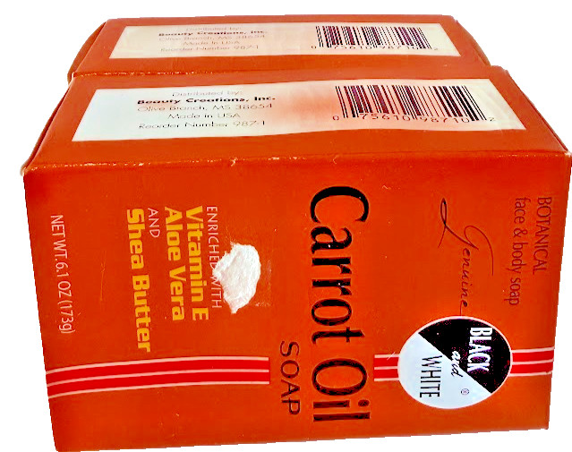 Black & White Botanical Carrot Oil Soap with Vit.E, Aloe vera, SheaButter173g X2