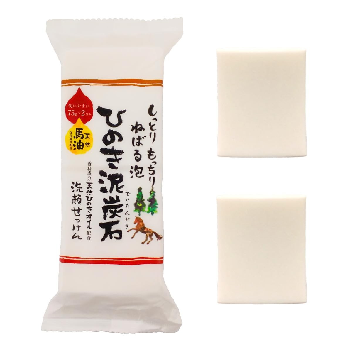 Pelican Hinoki Deitanseki Horse Oil Facial Soap 150g Moisturizing Japan