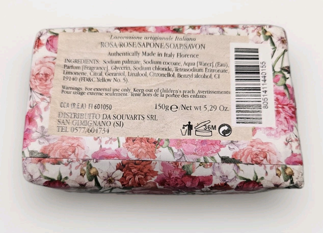 La Saponeria Firenze La Mia Rosa Scented Bar Soap 5.2 oz Made in Italy New NIP