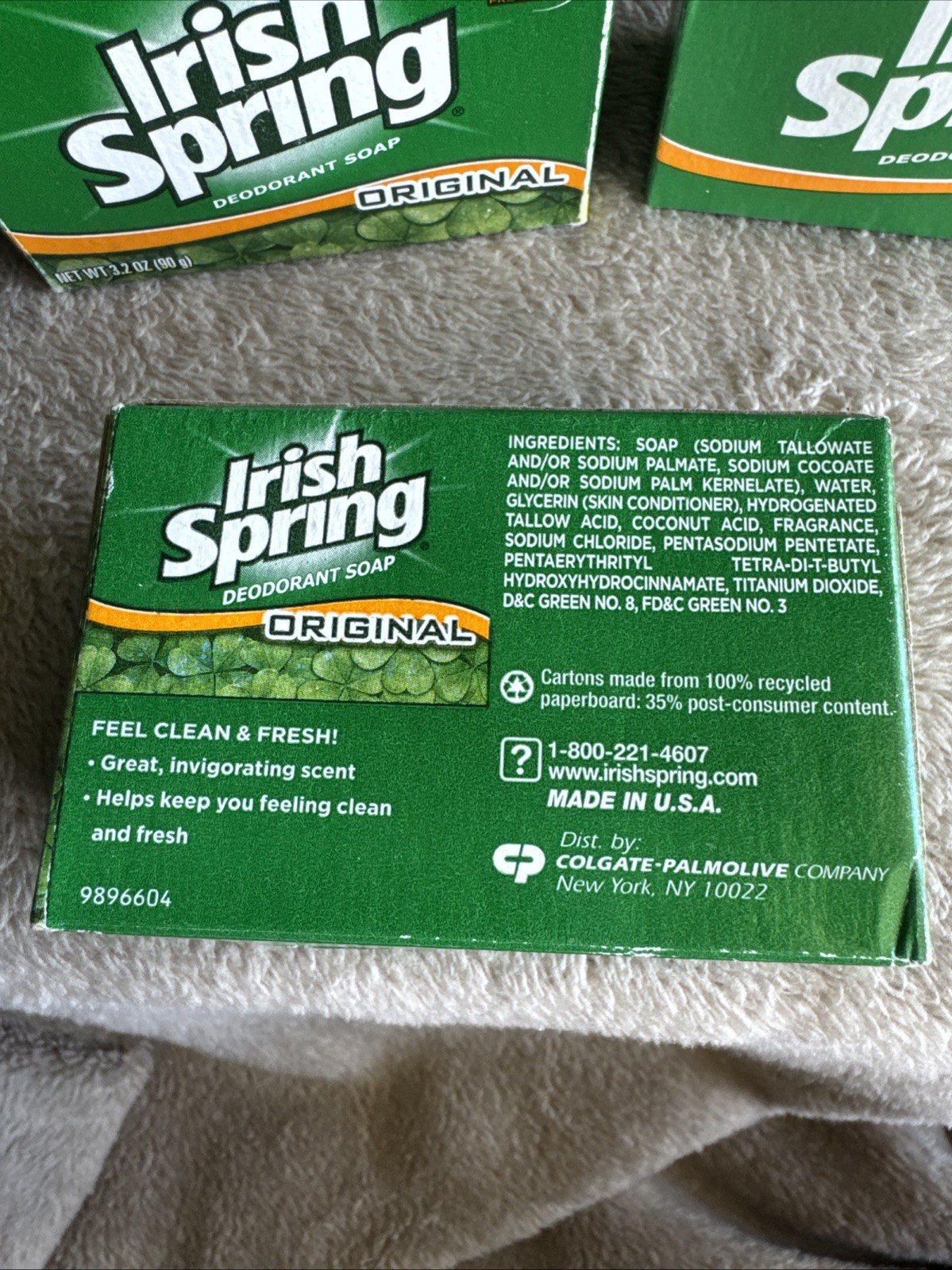 (6)Irish Spring Original Deodorant Soap 3.2oz (Old Version No Flex Seed Oil)