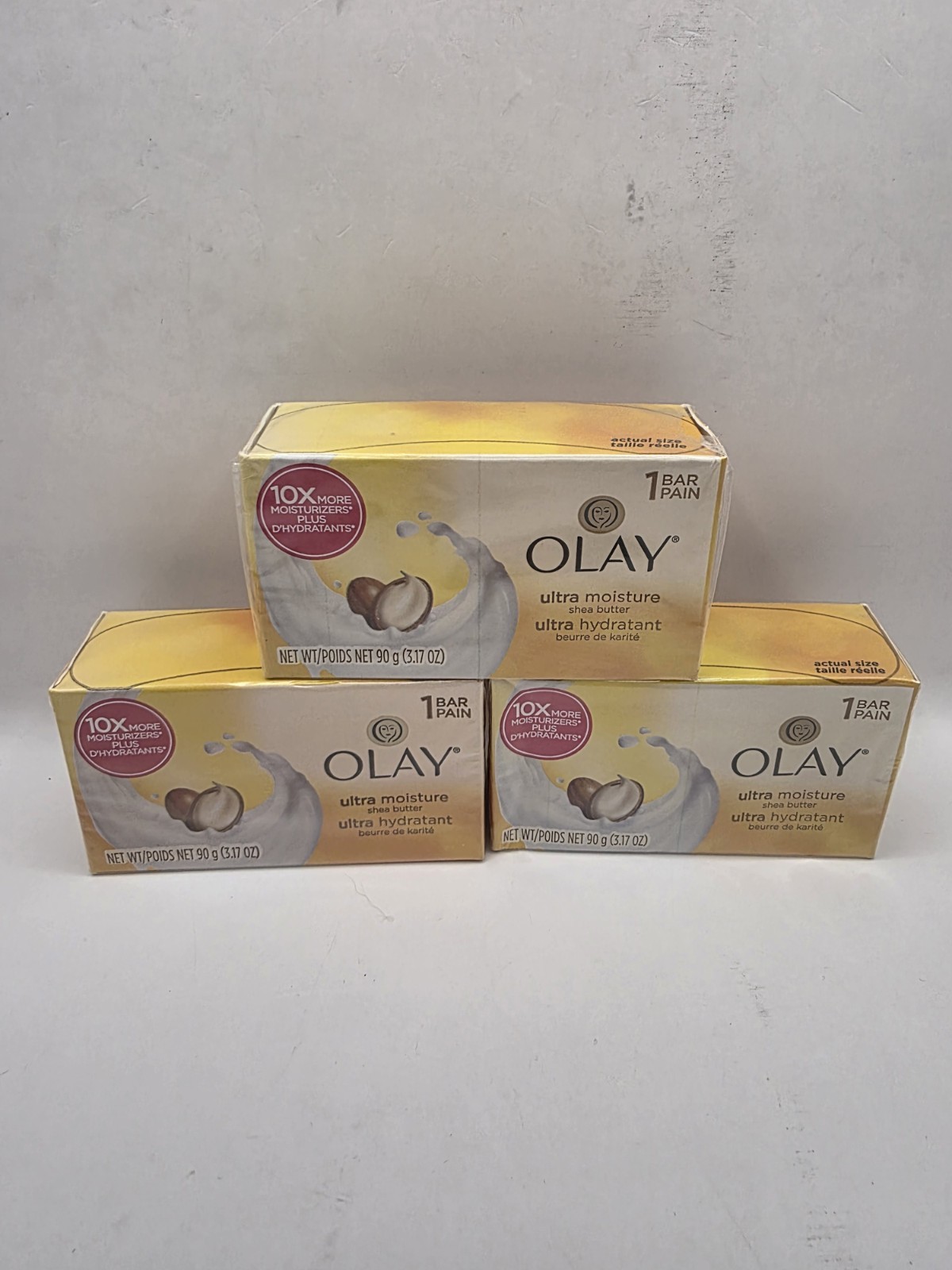 3 Olay Ultra Moisture Shea Butter Bar Soaps 3.17oz each Sealed Packaging