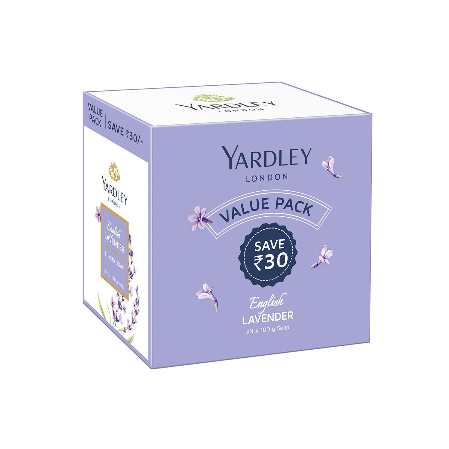 Yardley English Lavender Luxury Soap – 3 x 100 g 10.58 Ounce (Pack of 1)