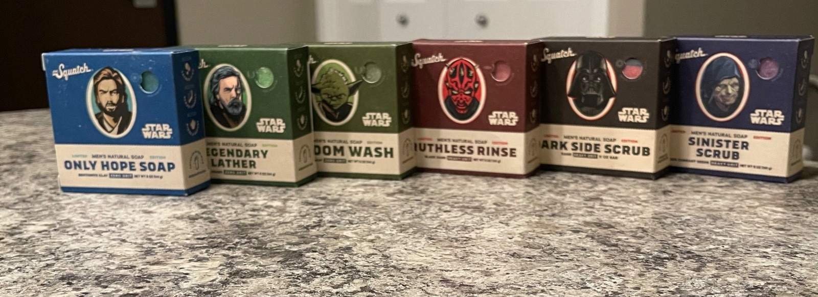 Dr Squatch Limited Edition STAR WARS Soap Complete 6 Bar Set Lot RARE! Vader