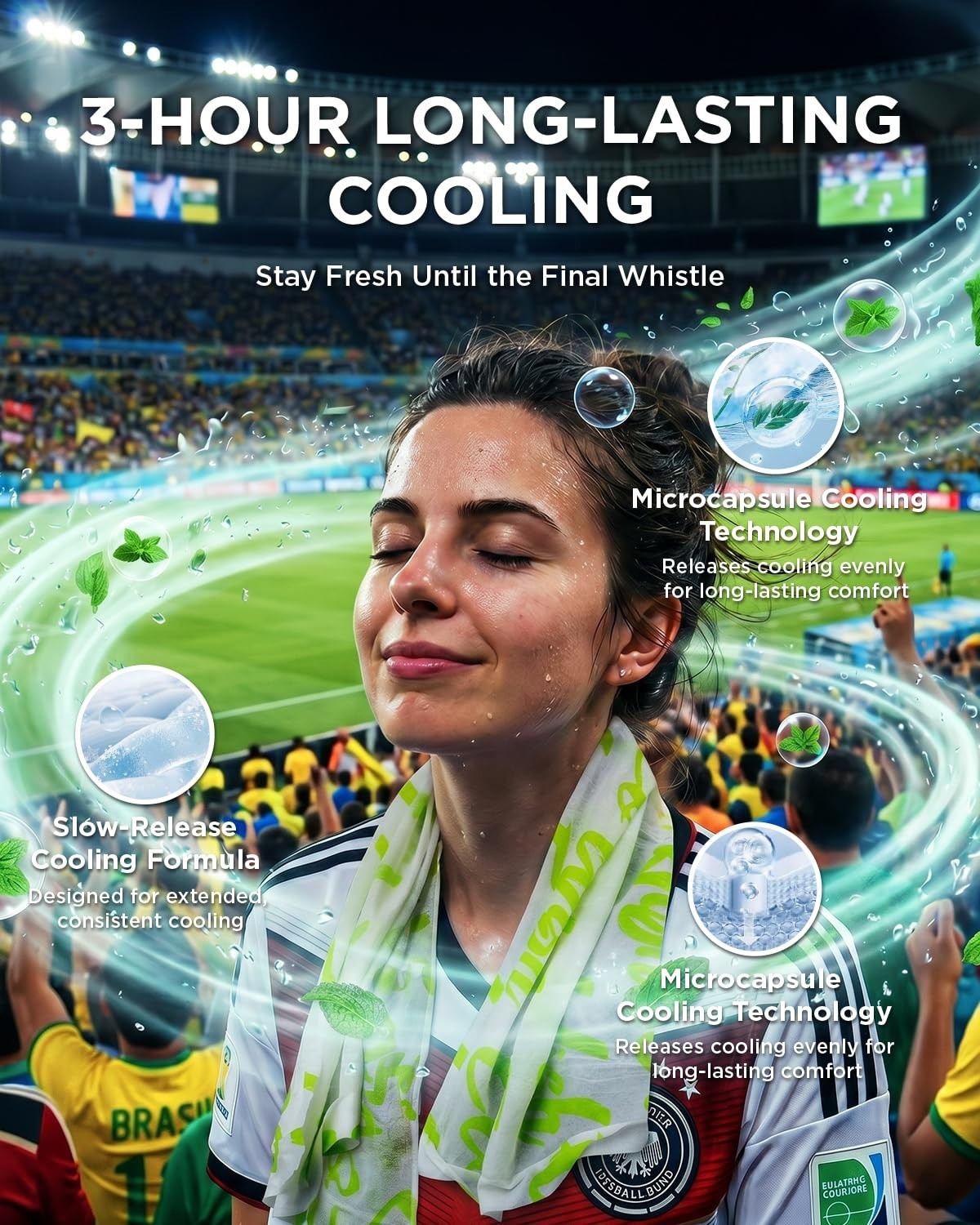 CoolRush Towel with Natural Mint Extract, 3-Second Cooling Relief Up to 3 Hou…