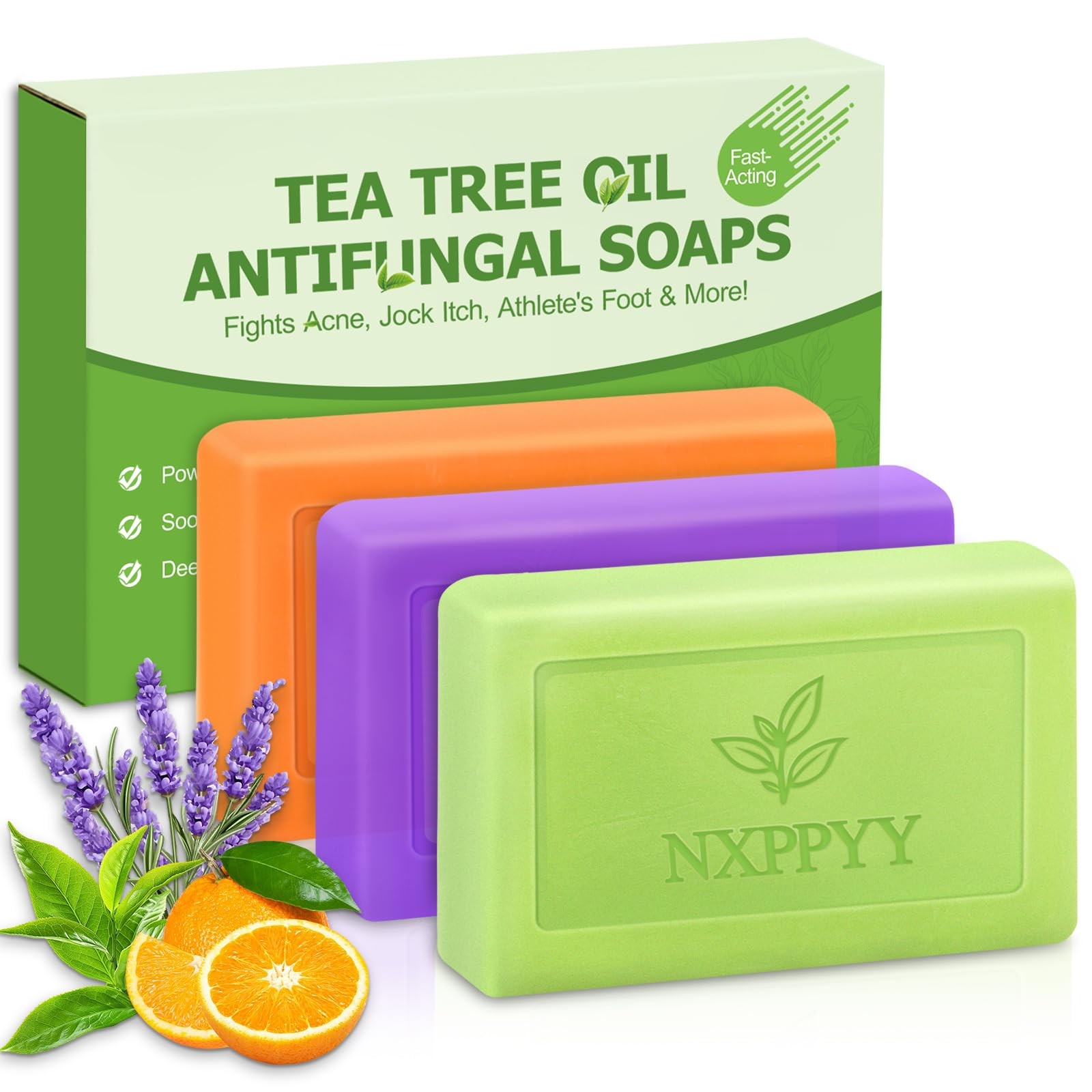 Antifungal Soap-Antibacterial Soap Bar with Tea Tree Oil- Body & Face Wash fo…