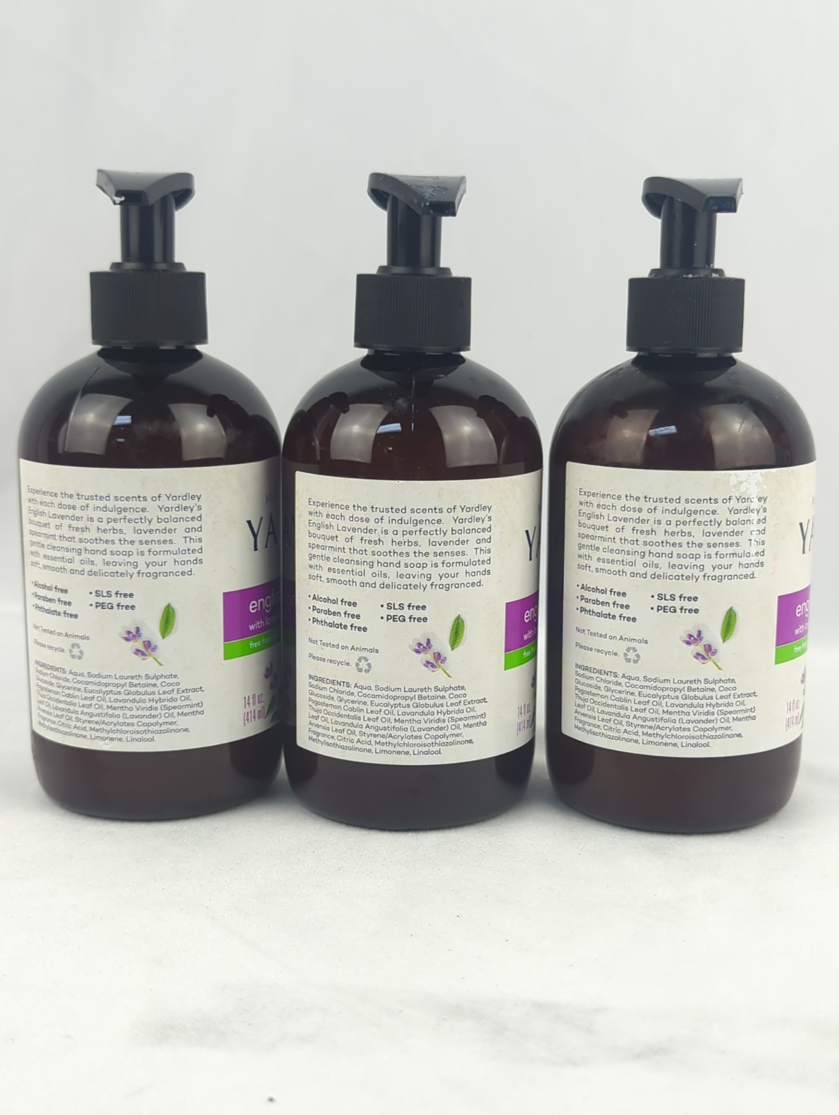 Yardley London Lavender Liquid Hand Soap 3 Pack 14 oz Each