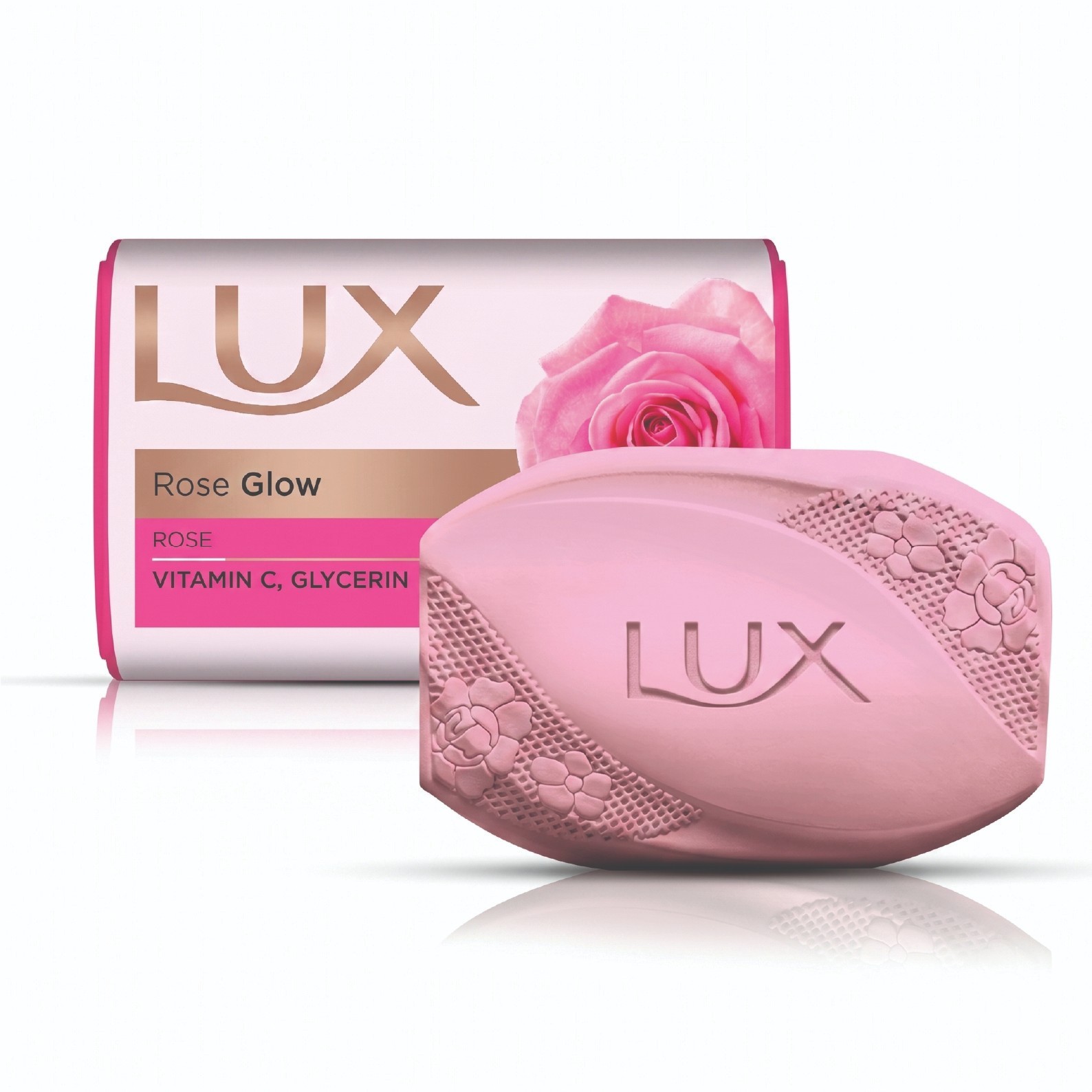 Pack of 3 Lux Rose Glow Vitamin C & Glycerin Soap 175g Rose Beauty Bar