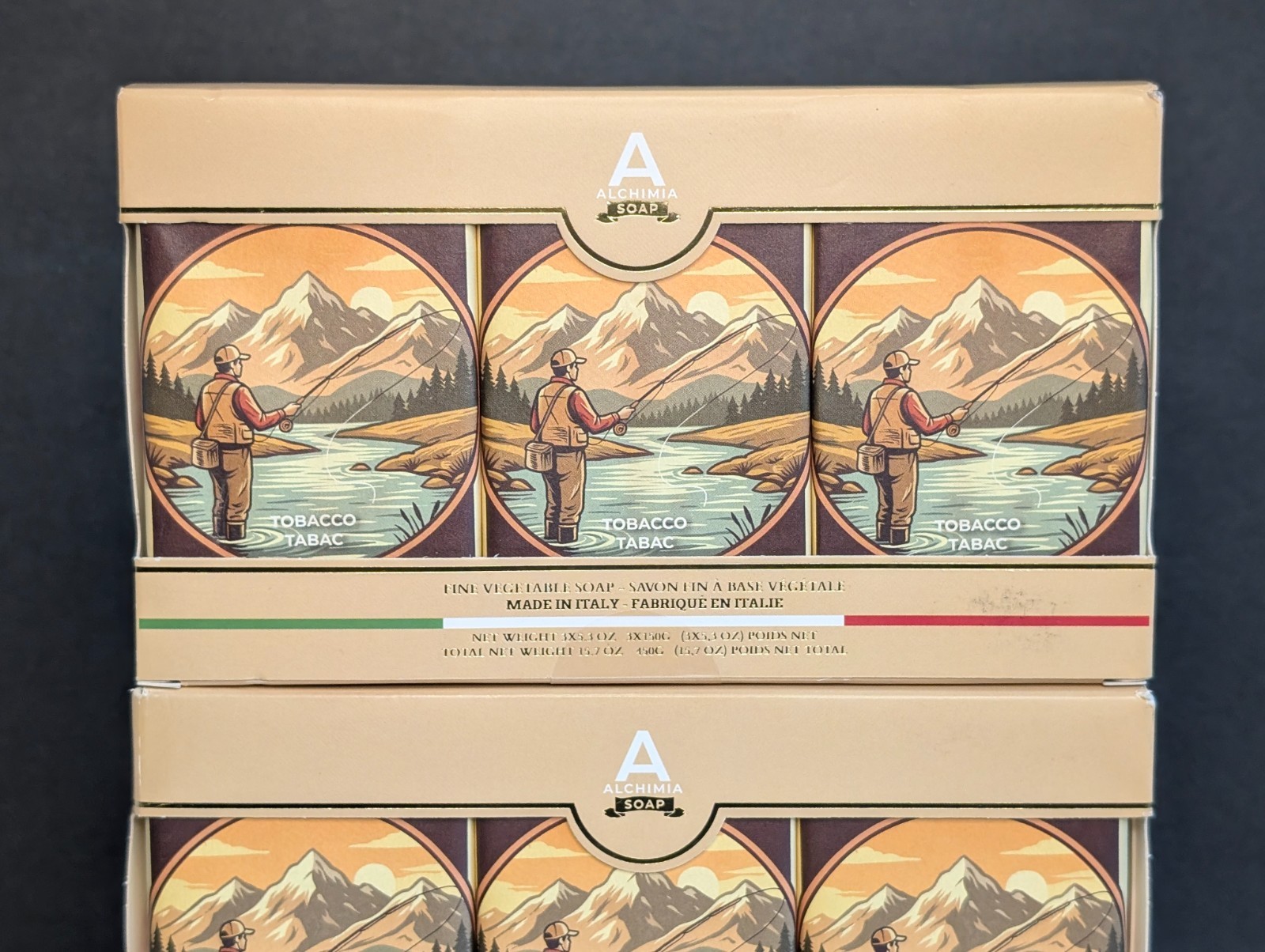TOBACCO by ALCHIMIA FINE VEGETABLE SOAP 5.3oz NIB (2) 3 PACKS TOTAL OF 6 BARS