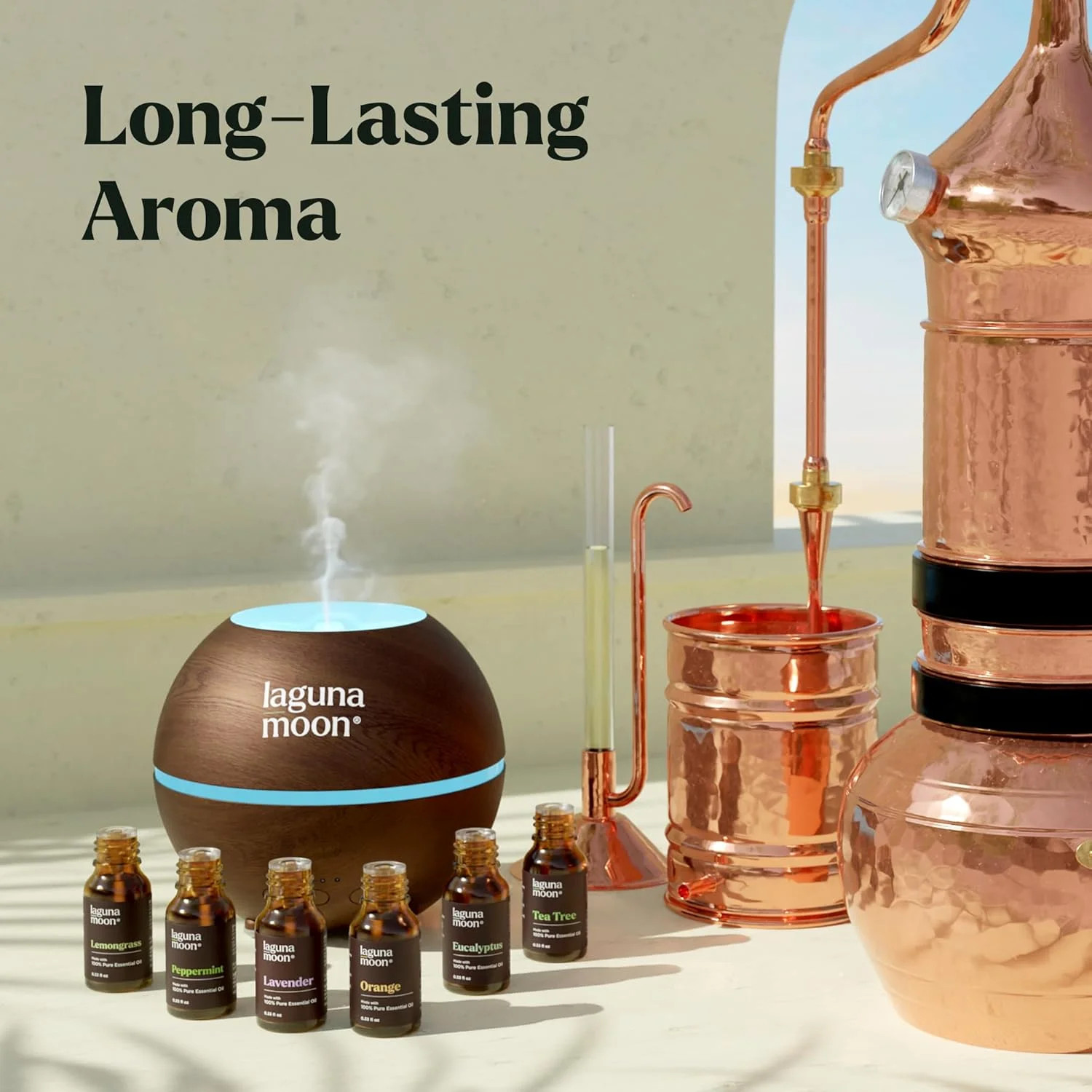 Lagunamoon Essential Oils Aromatherapy Set – 6 Oils for Diffusers, Home Care, Ca