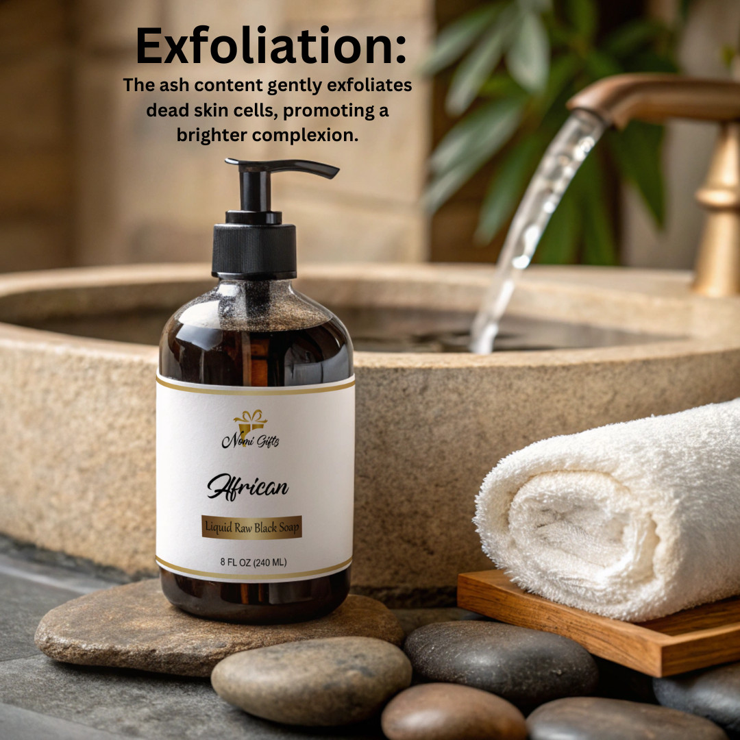 African Black Liquid Soap for Acne, Anti Aging, Dry Skin Relief