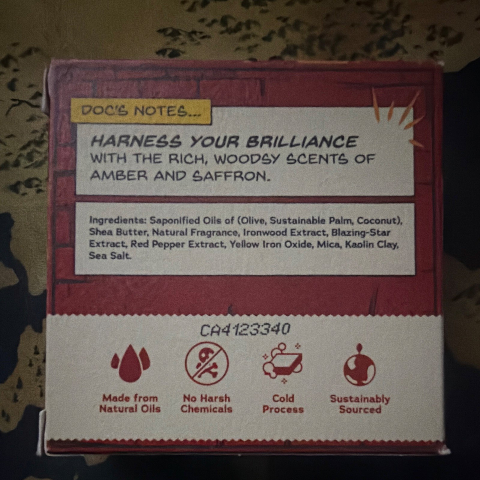 Dr. Squatch Marvel Stark Cleanse Soap, Amber Saffron Zero Grit 5 oz
