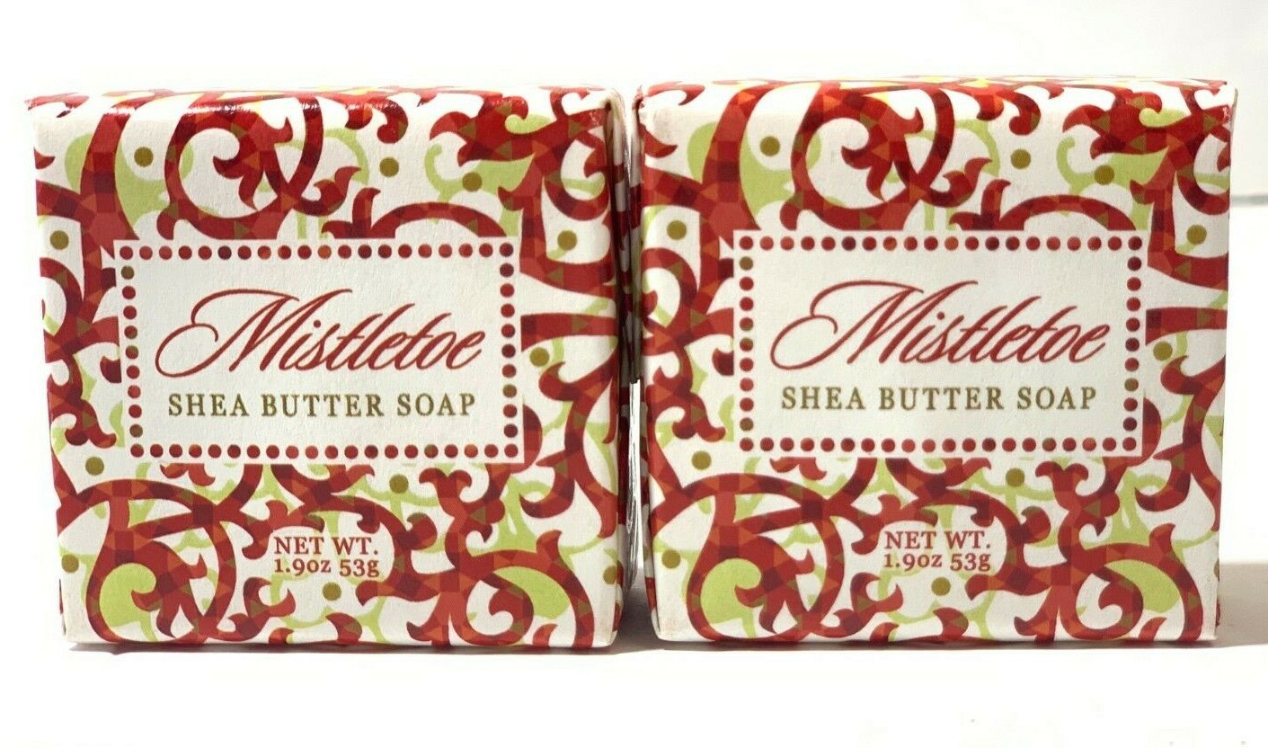 Greenwich Bay Botanic Handmade Mistletoe Shea Butter Soap Bars 2 Pack (1.9oz)