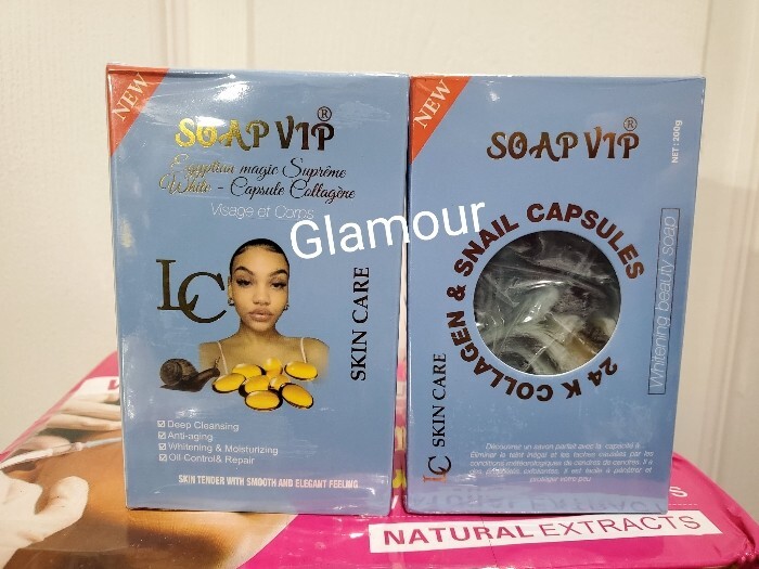 X 1 Soap VIP 24k collagen & Snail capsules beauty soap. 200g x 1