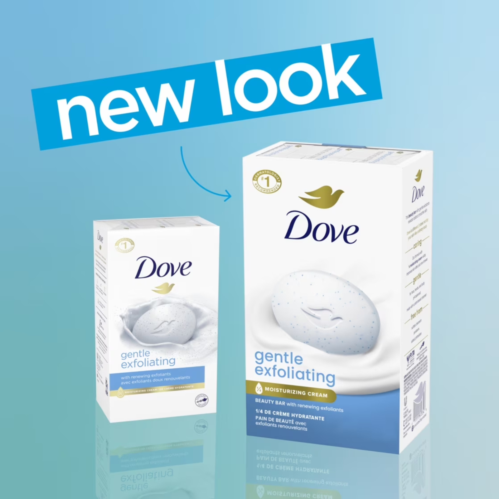 2 Pack Dove Beauty Bar Gentle Exfoliating 3.75 oz 12 Bars Soft Smooth Skin Clean