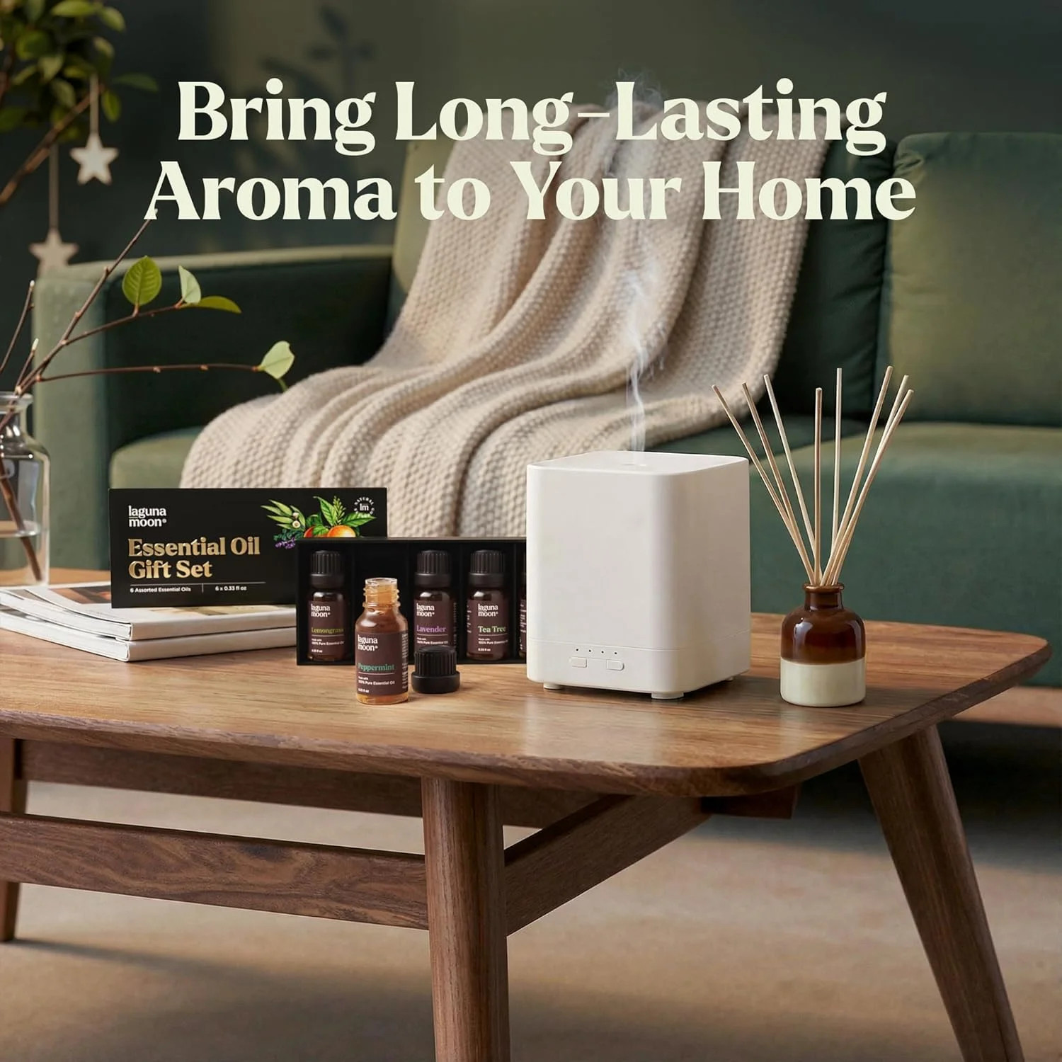 Lagunamoon Essential Oils Aromatherapy Set – 6 Oils for Diffusers, Home Care, Ca