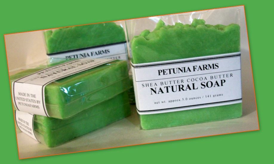 SHEA BUTTER SOAP * PEPPERMINT LEAF NATURAL COCOA BUTTER SOAP ** 6 LARGE BARS