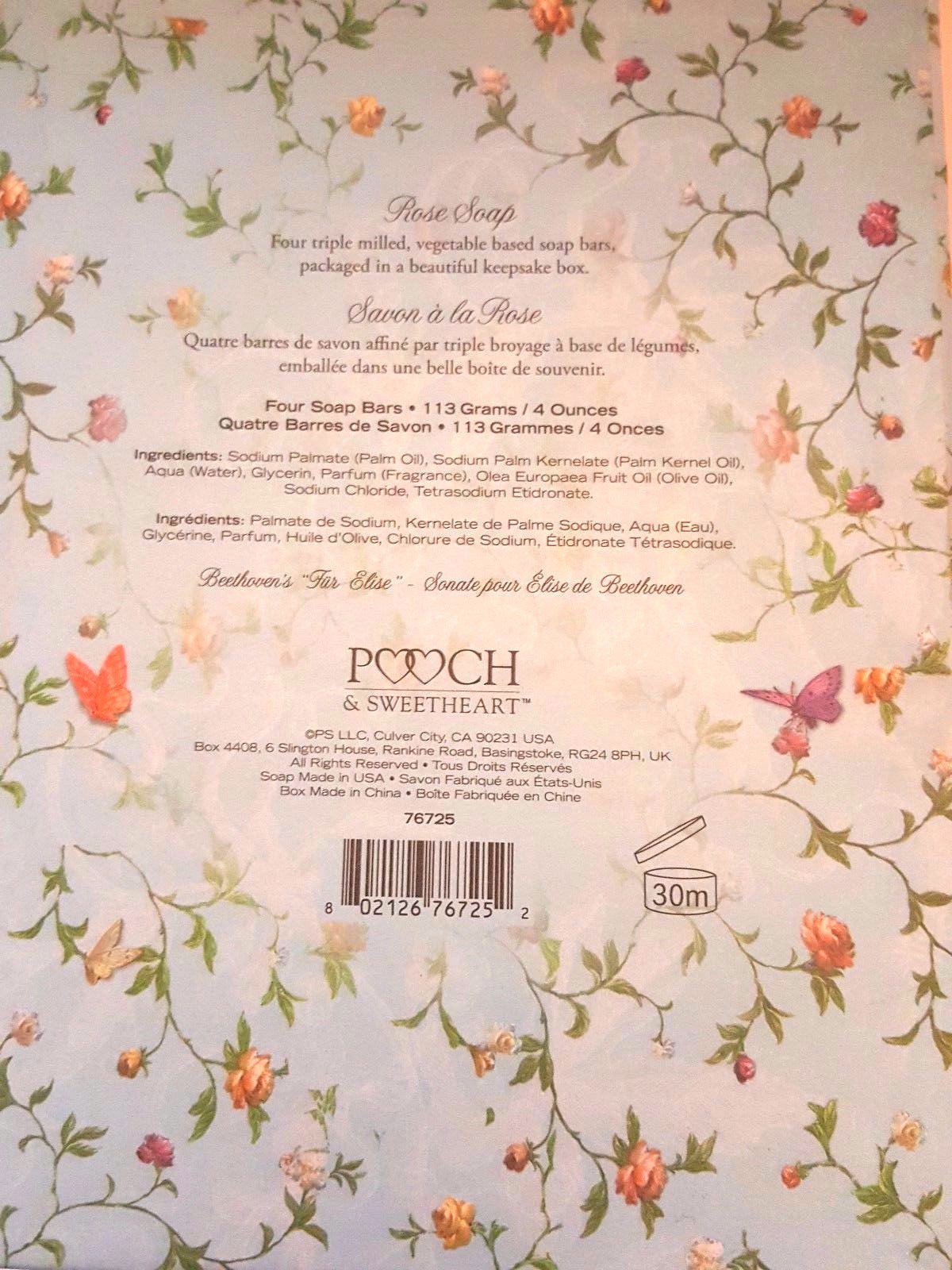 POOCH & SWEETHEART KEEPSAKE SET ROSE SOAP MULTI-PURPOSE MUSIC BOX HOPE BELIEVE