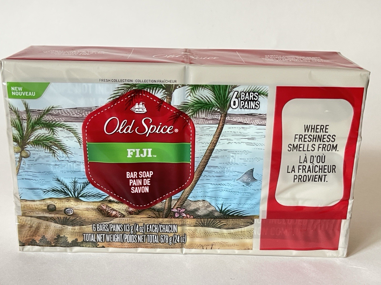 6 Old Spice FIJI Scent 4 Oz Soap Bars New In Package