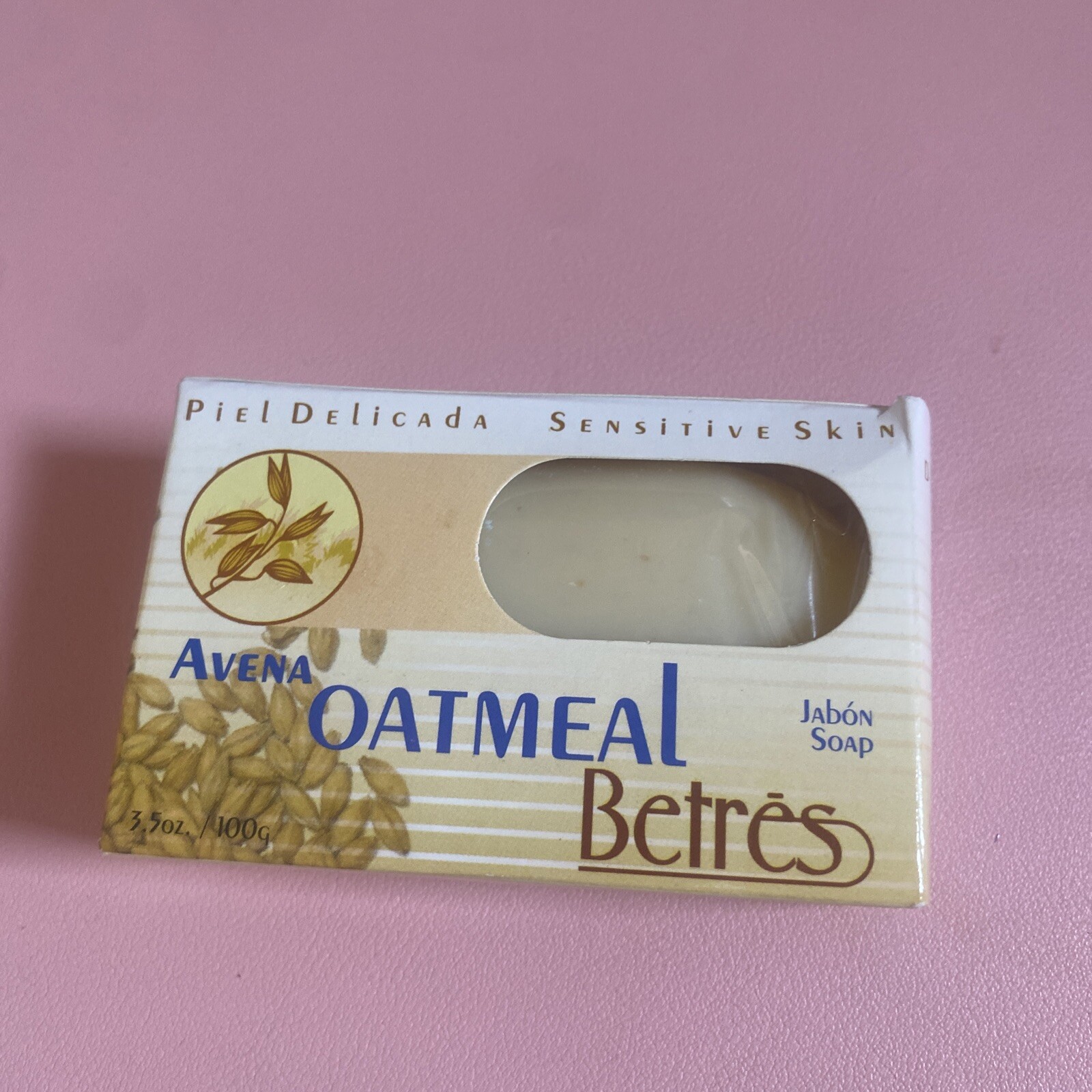 Avena Betres: Oatmeal Jabon Soap, 3.50 oz Cleansing Bar For Sensitive Skin