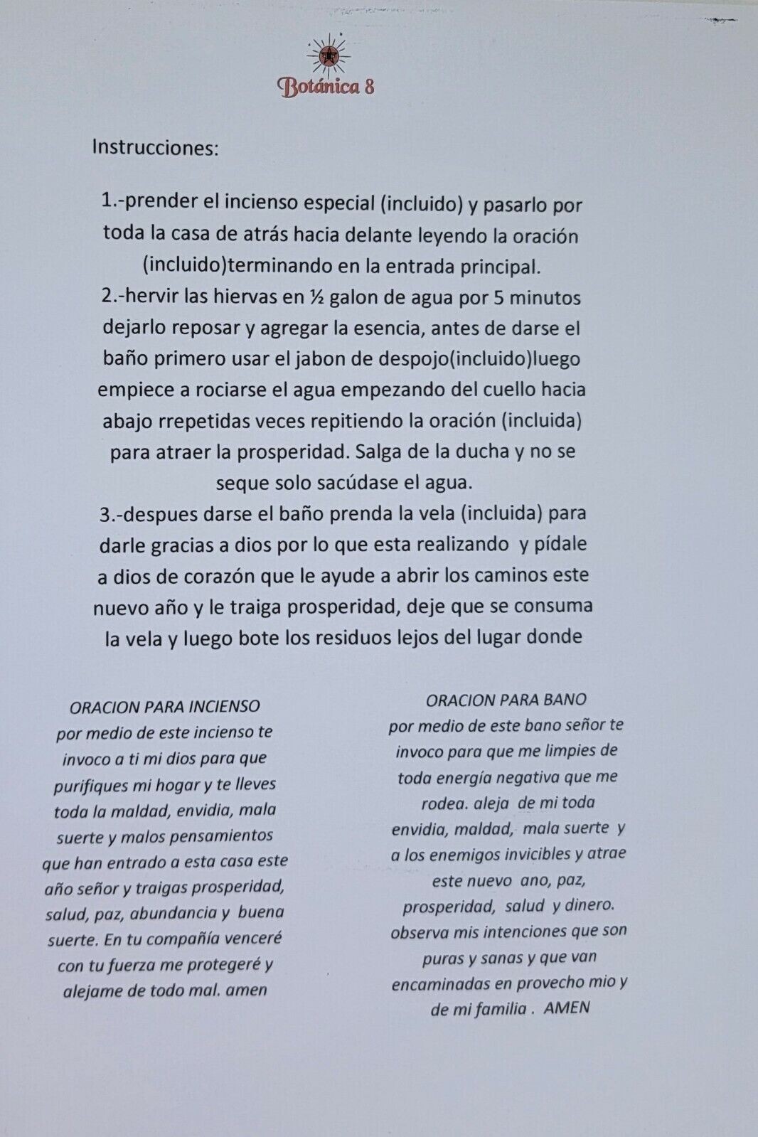BAÑO DESPOJO ROMPE BRUJERIA KIT PARA SU PROTECCION Y ROMPER LAS MALAS ENERGIAS