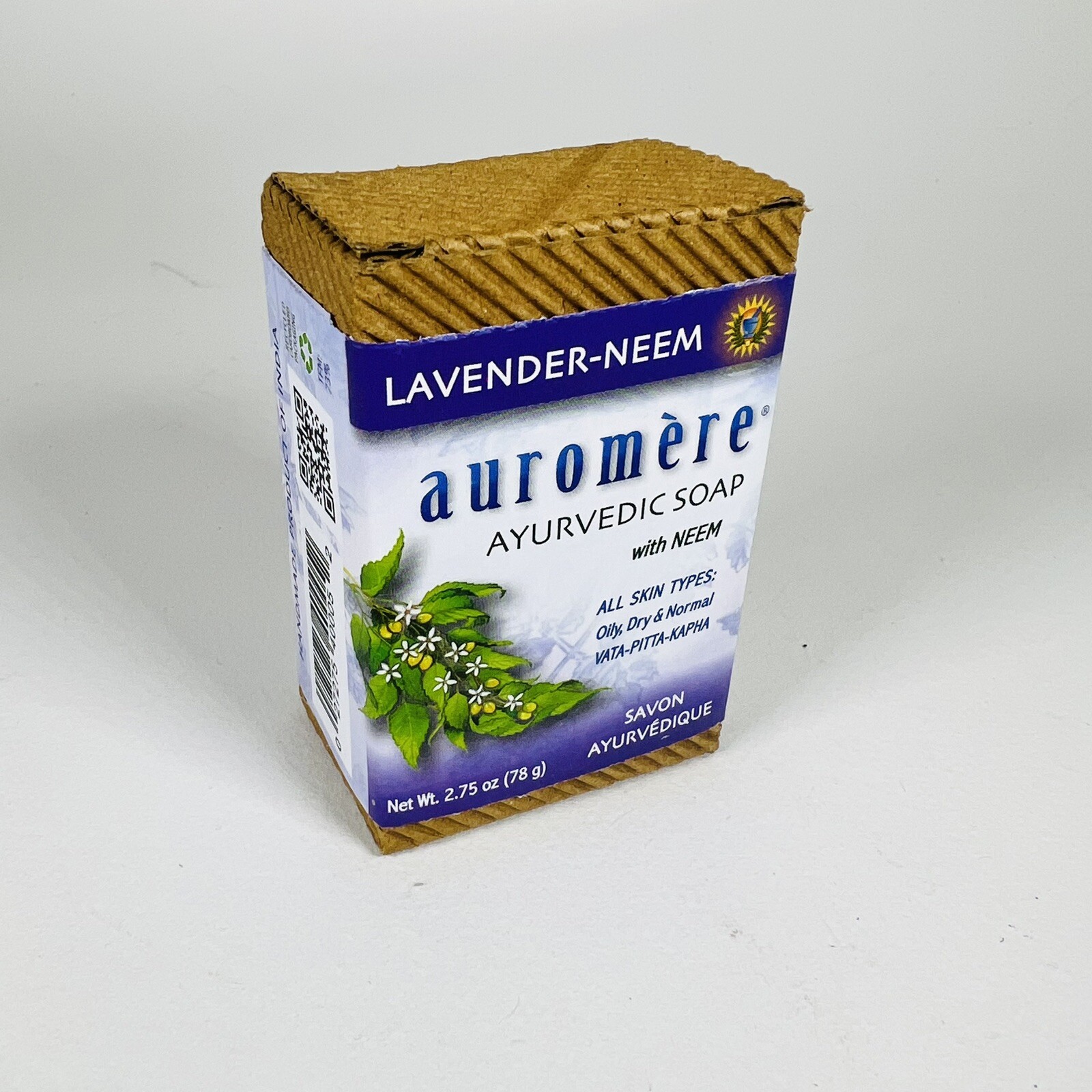 Auromere Ayurvedic Bar Soap Lavender-Neem 2.75 oz All Skin Types, Biodegradable