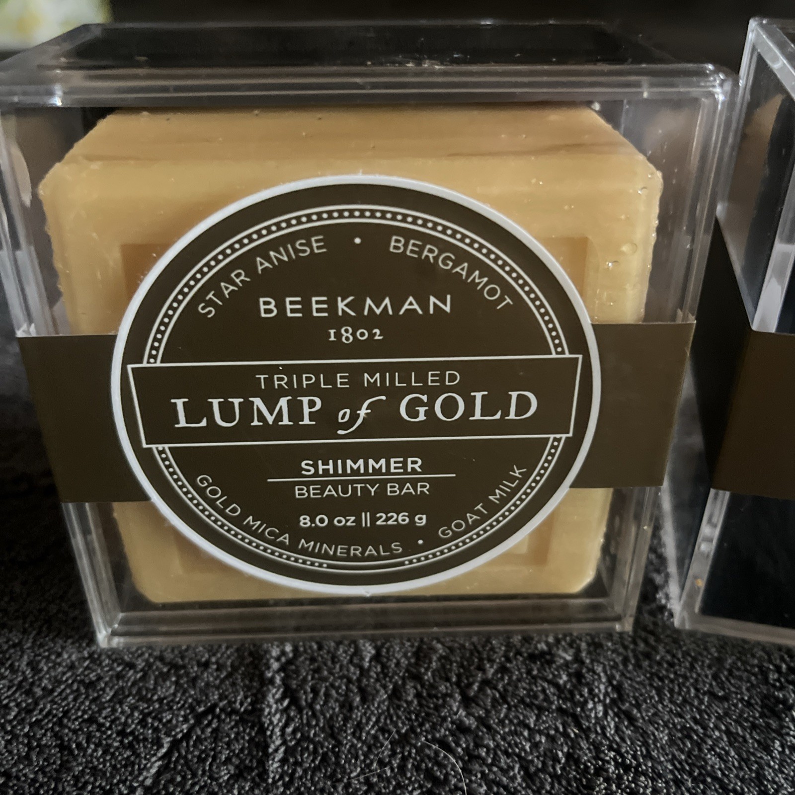 2 Beekman 1802 Lump of Gold Shimmer Beauty Bar soap Mica Star Anise Bergamot 8oz